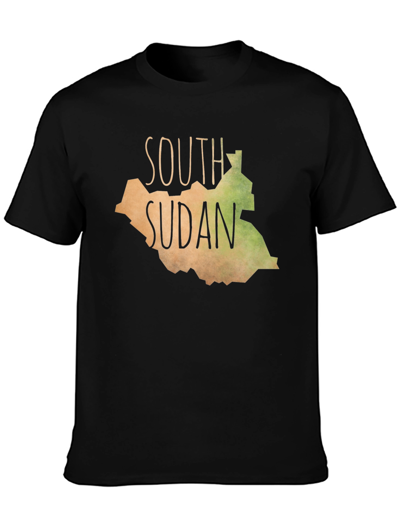 South Sudan Map Graphic Tee - Black