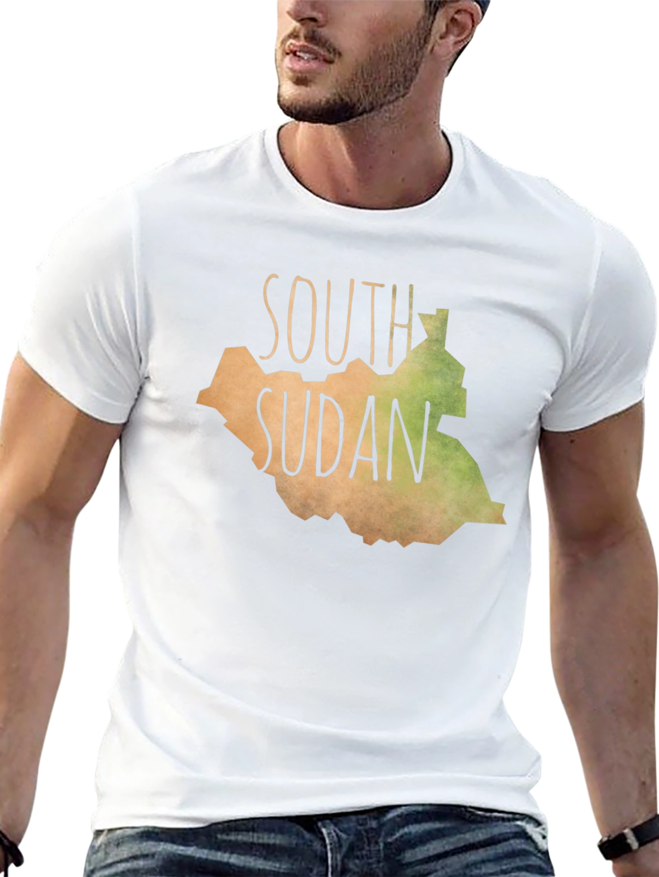 South Sudan Map Graphic Tee - Black