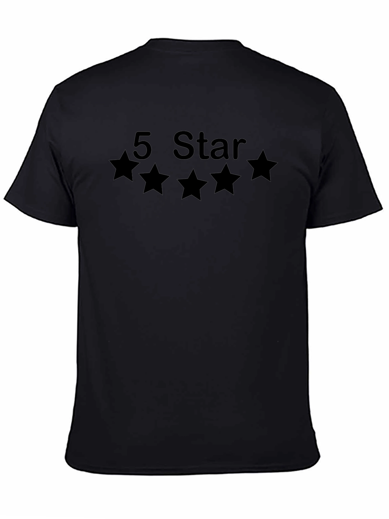 5 Star Graphic T-Shirt - Black Cotton Blend