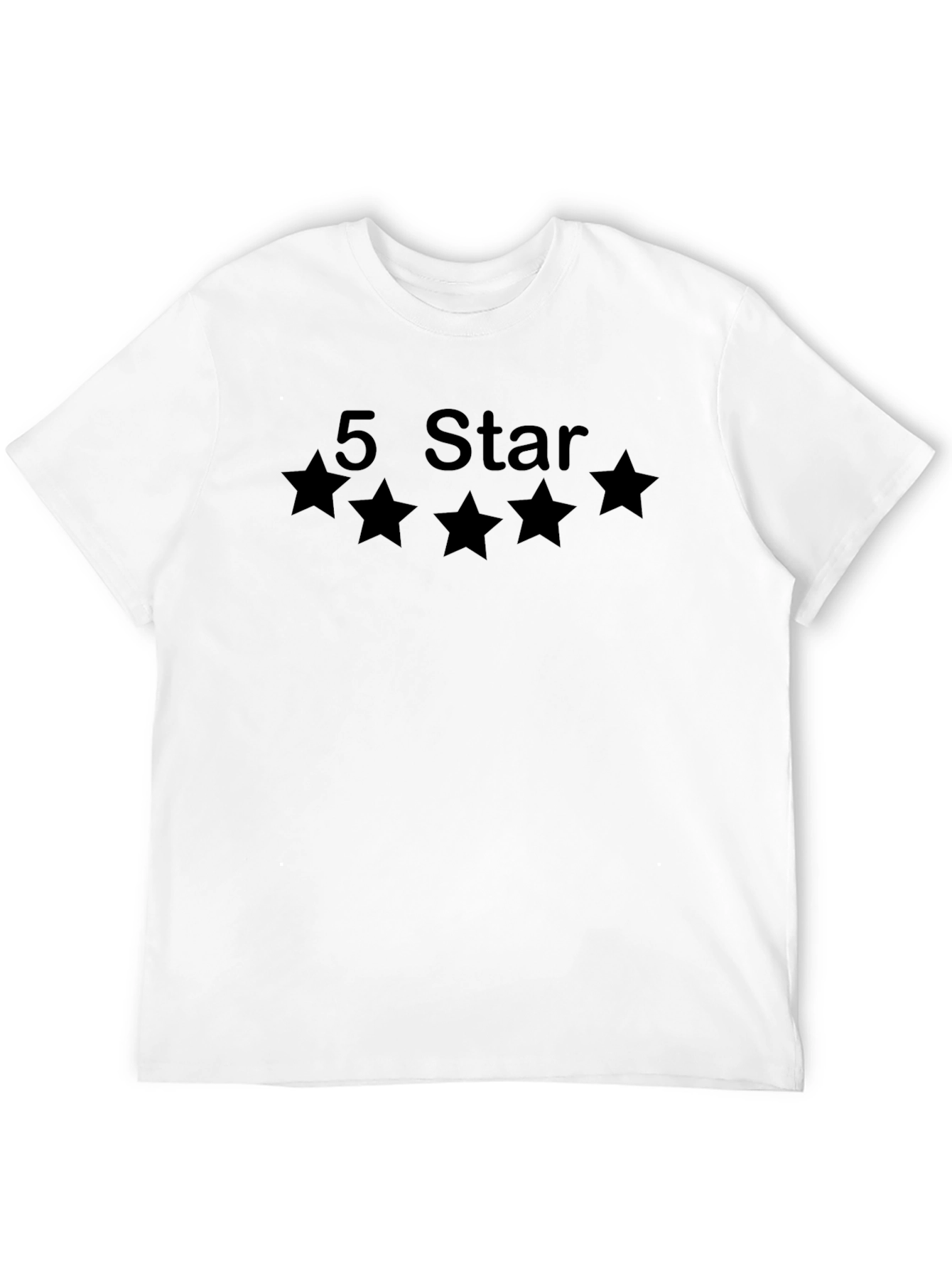 5 Star Graphic T-Shirt - Black Cotton Blend