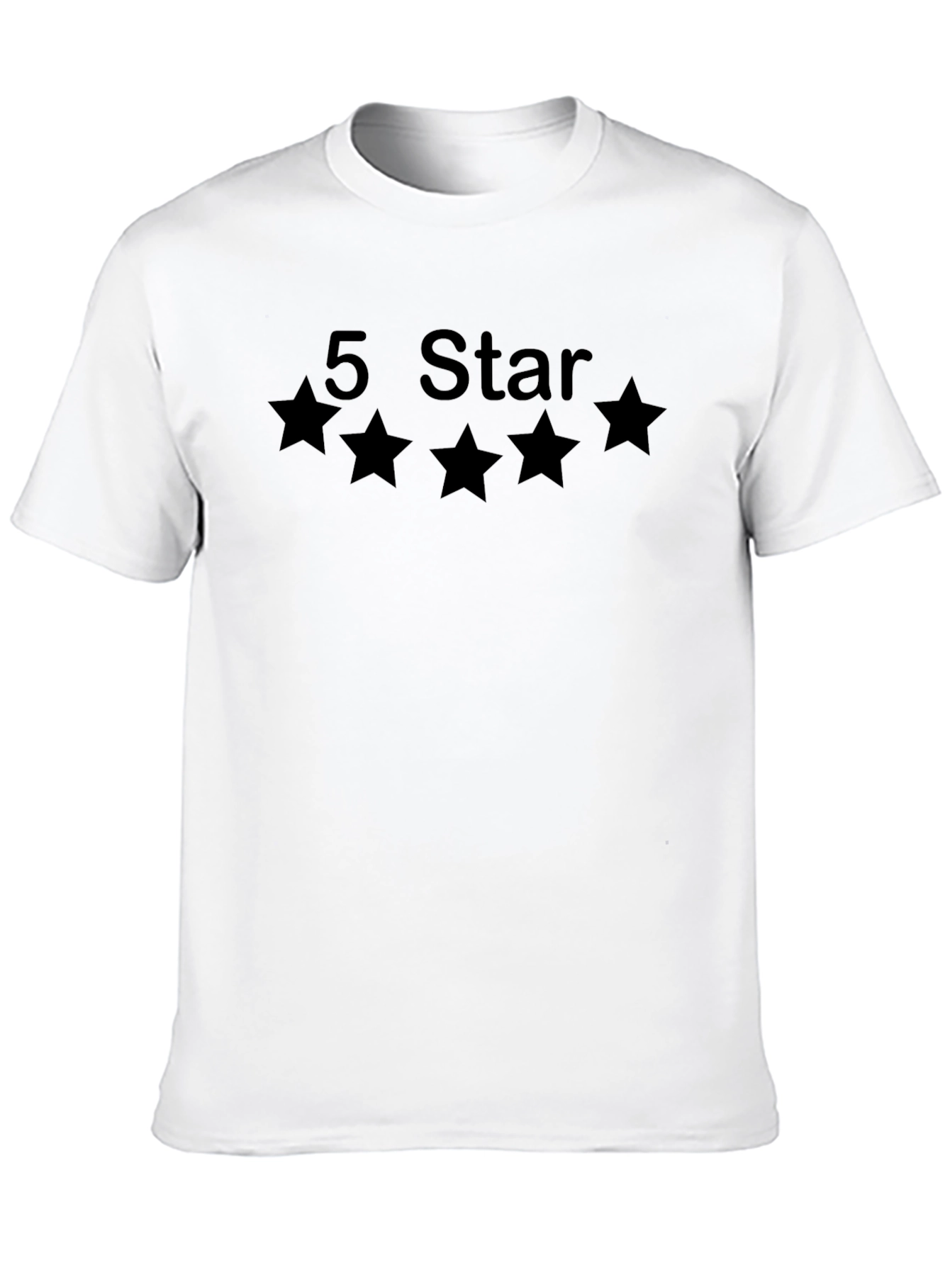 5 Star Graphic T-Shirt - Black Cotton Blend