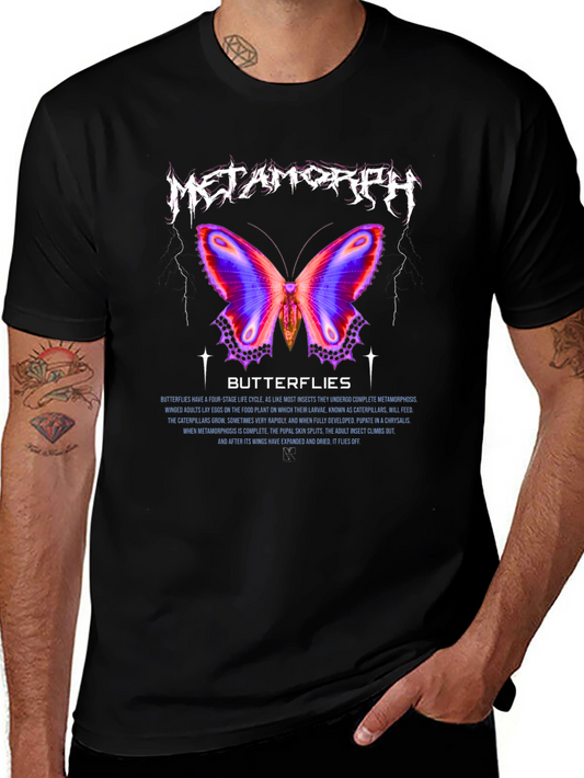 Metamorph Butterfly Graphic Tee - Black Cotton Blend