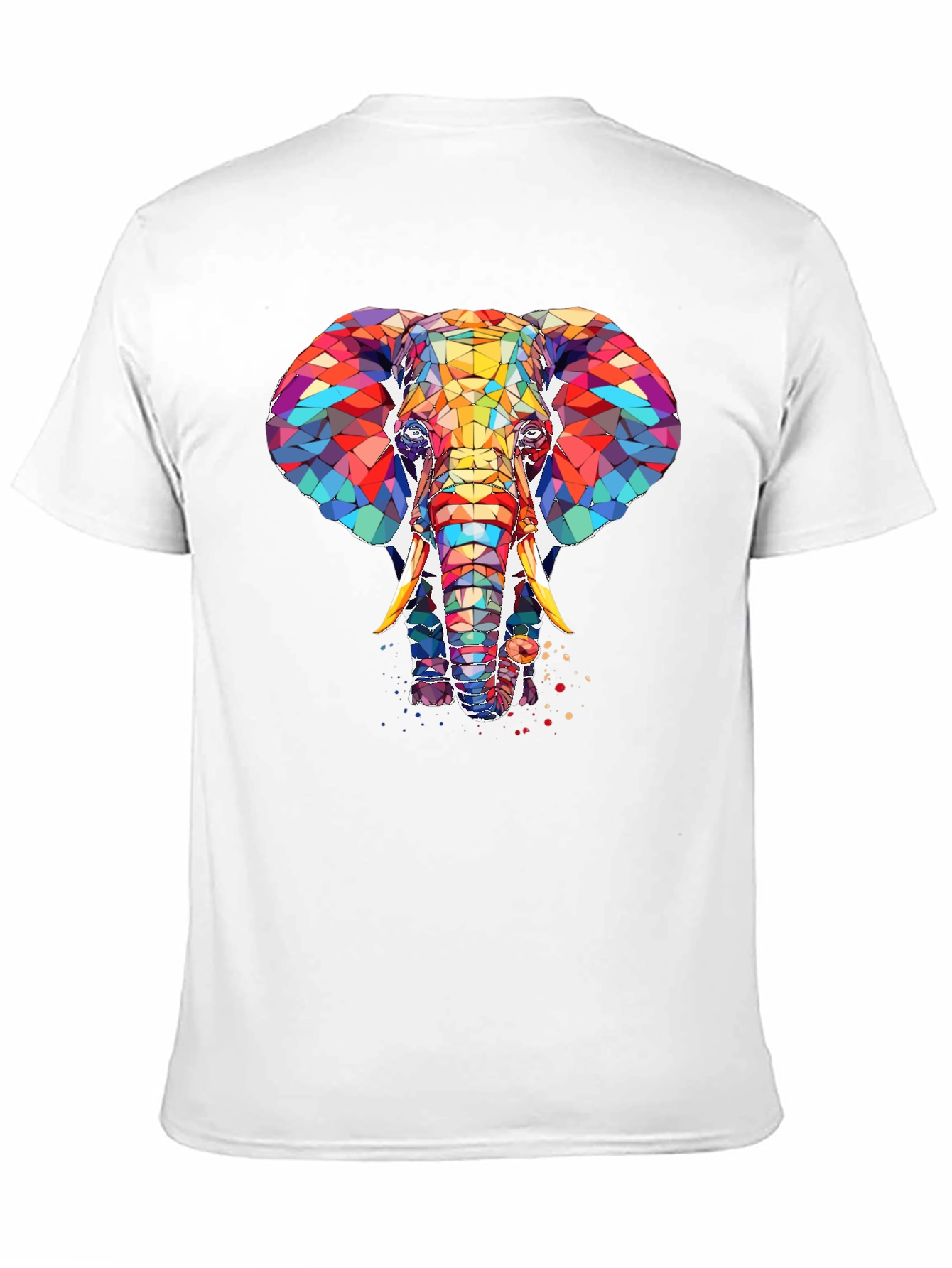 Abstract Elephant Graphic Print Black T-Shirt