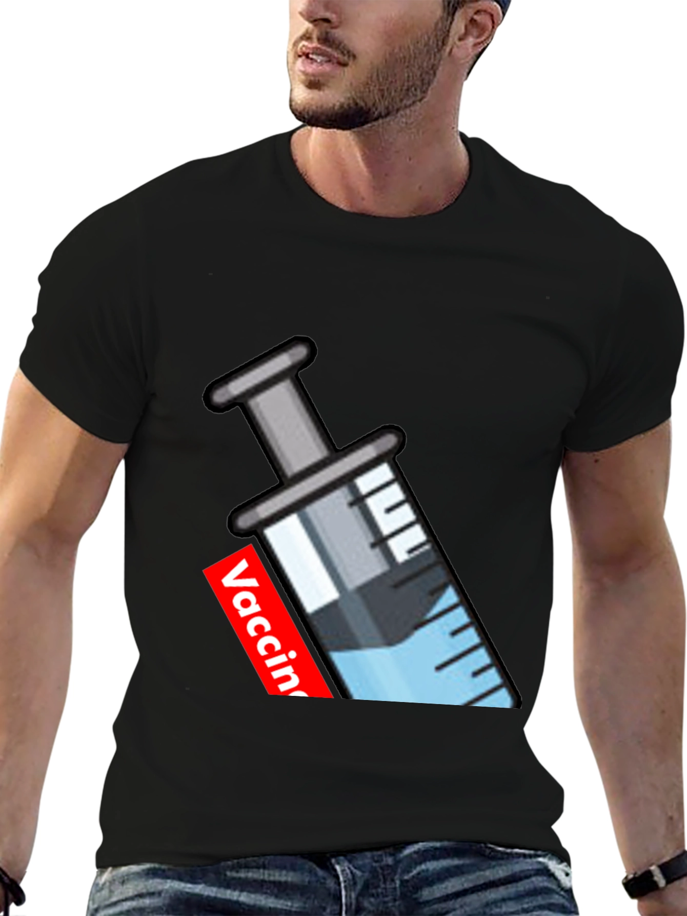 Vaccine Syringe Graphic T-Shirt - Modern Comfort