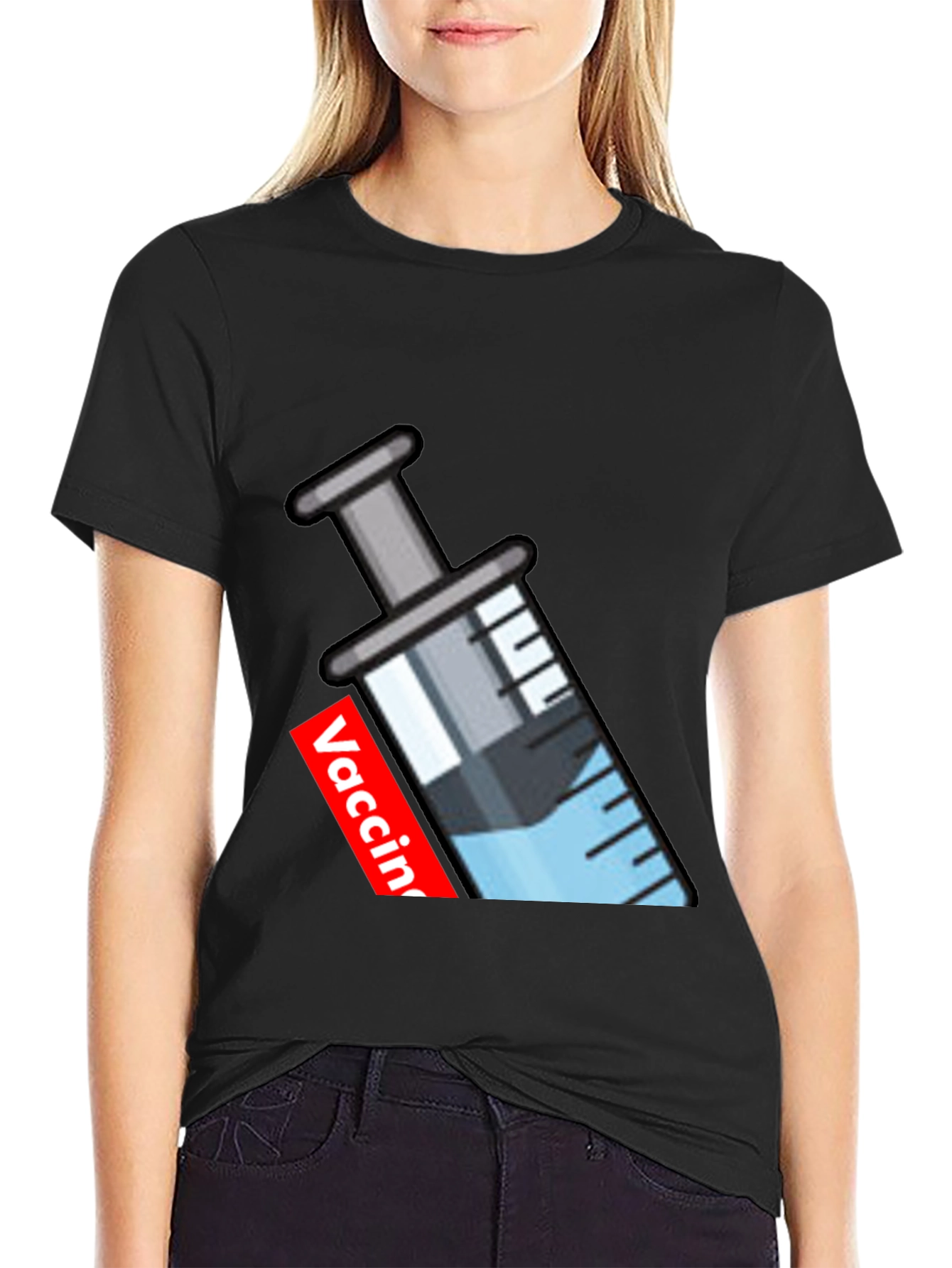 Vaccine Syringe Graphic T-Shirt - Modern Comfort