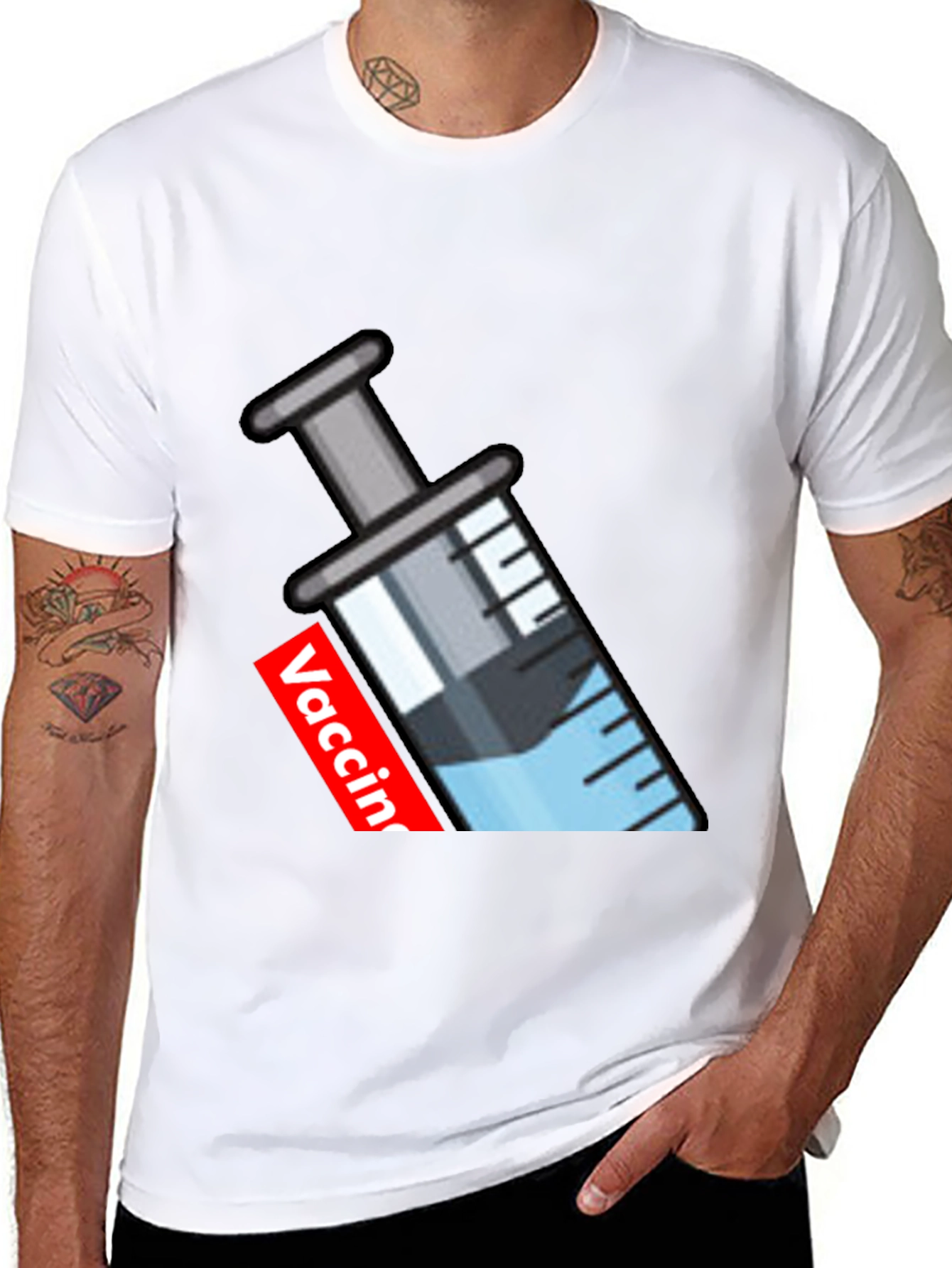 Vaccine Syringe Graphic T-Shirt - Modern Comfort