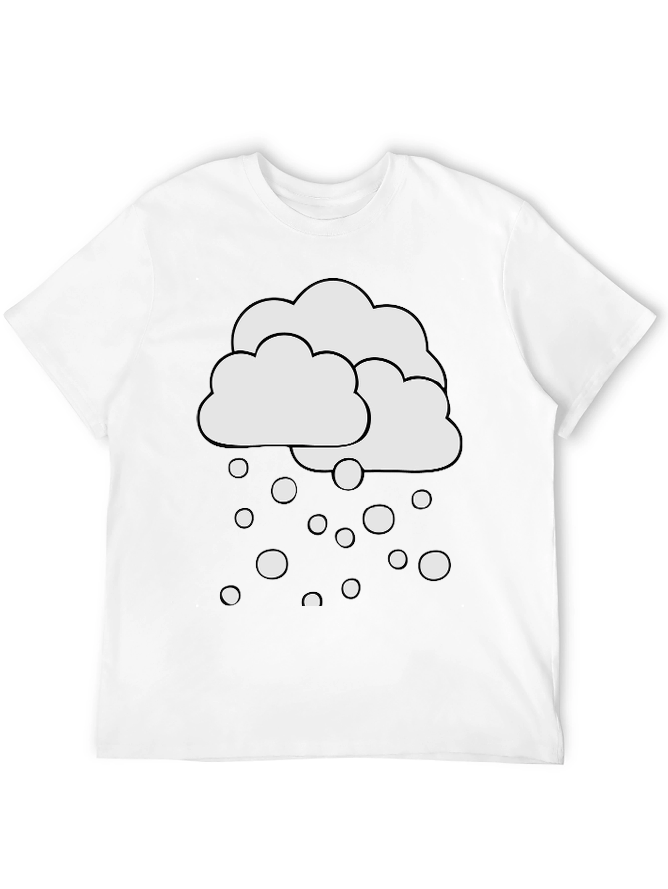 Cloudy Snowfall Graphic Tee - Black Cotton Casual Shirt
