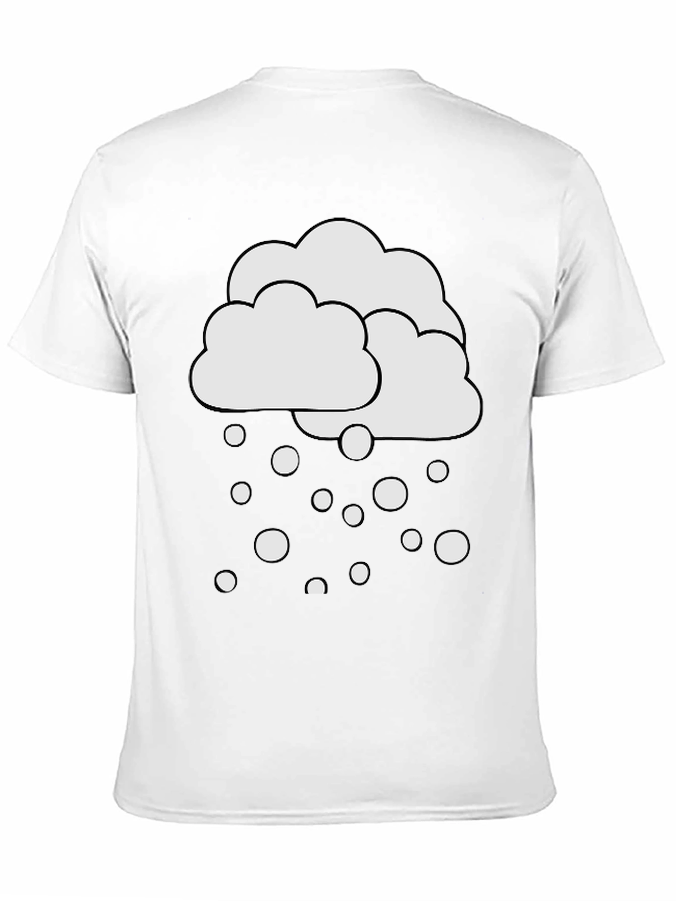 Cloudy Snowfall Graphic Tee - Black Cotton Casual Shirt