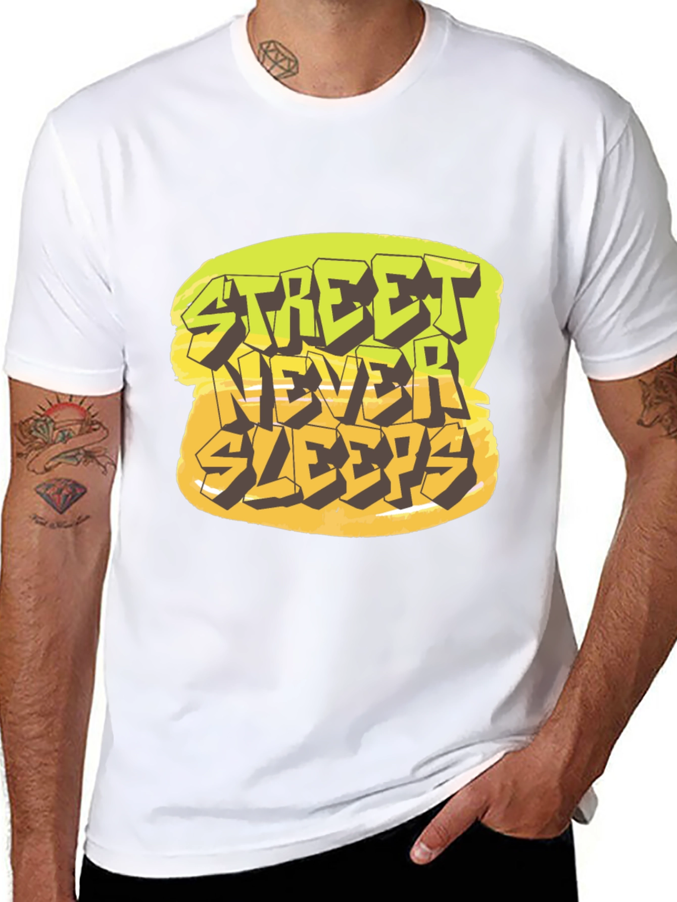 Street Never Sleeps Graphic Tee - Black