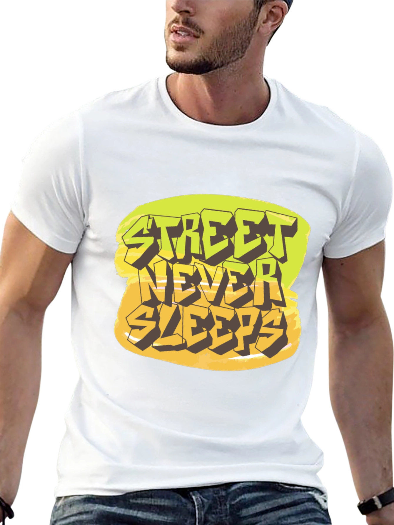Street Never Sleeps Graphic Tee - Black