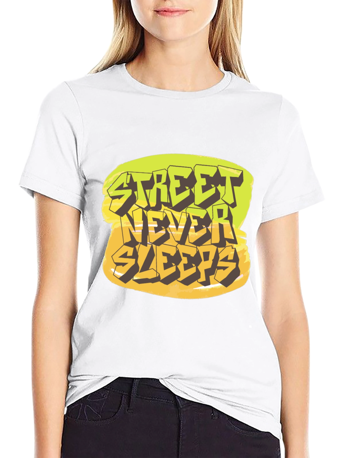 Street Never Sleeps Graphic Tee - Black