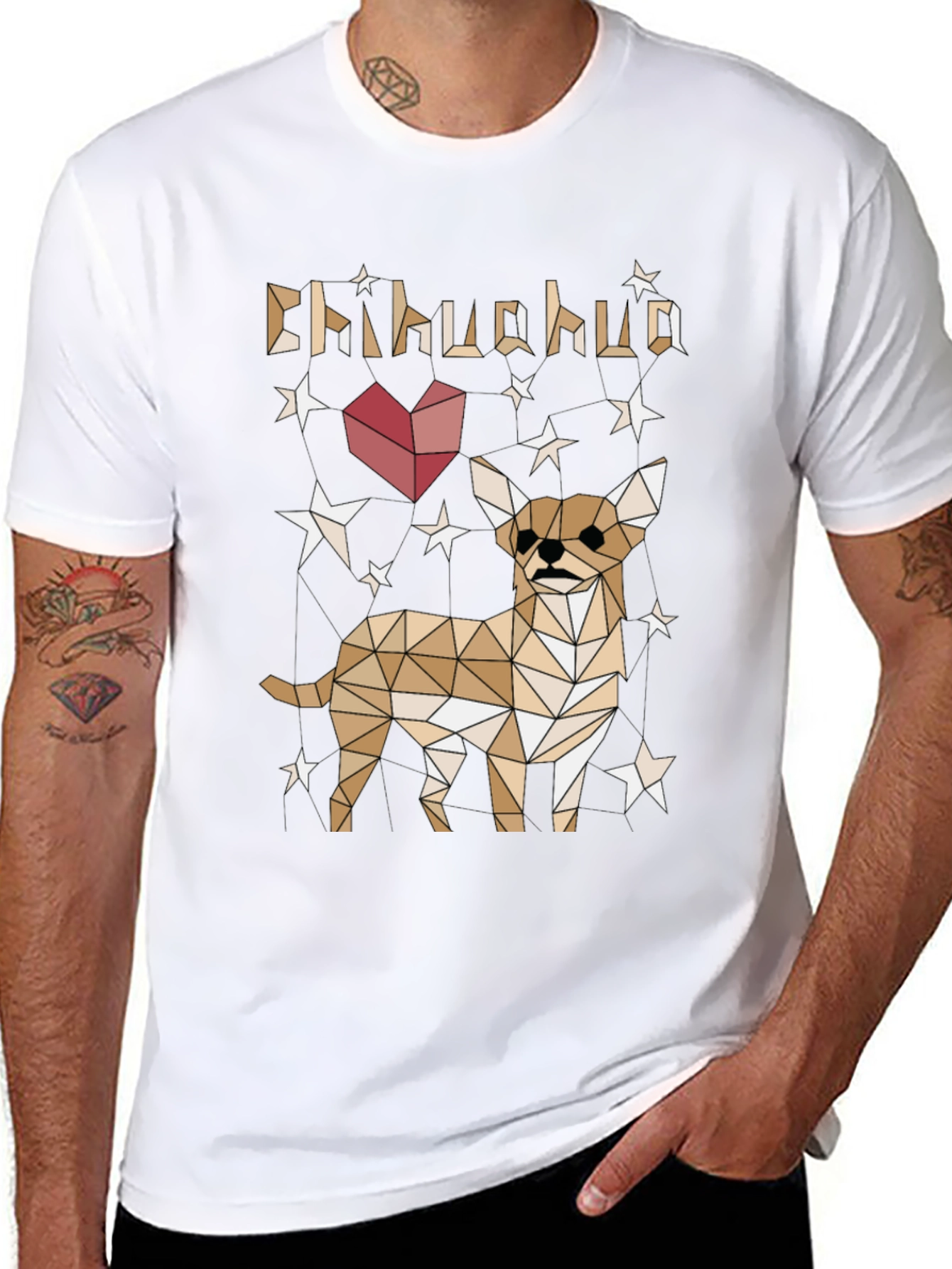 Geometric Chihuahua T-Shirt - Dog Lovers Tee
