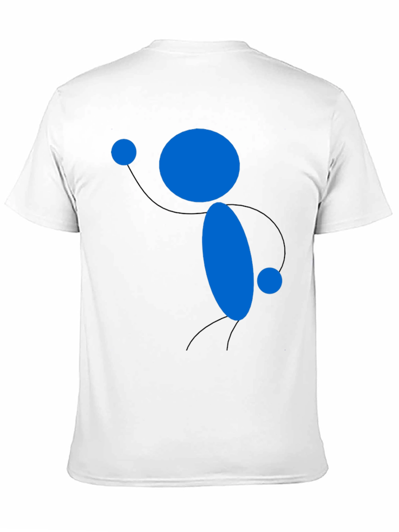 Abstract Blue Figure Black T-Shirt