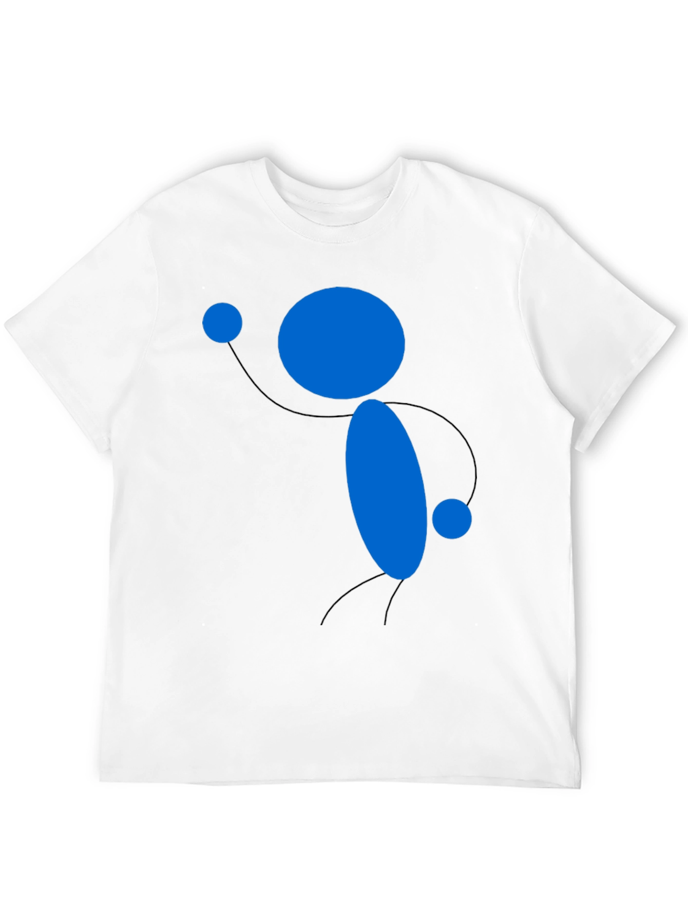 Abstract Blue Figure Black T-Shirt