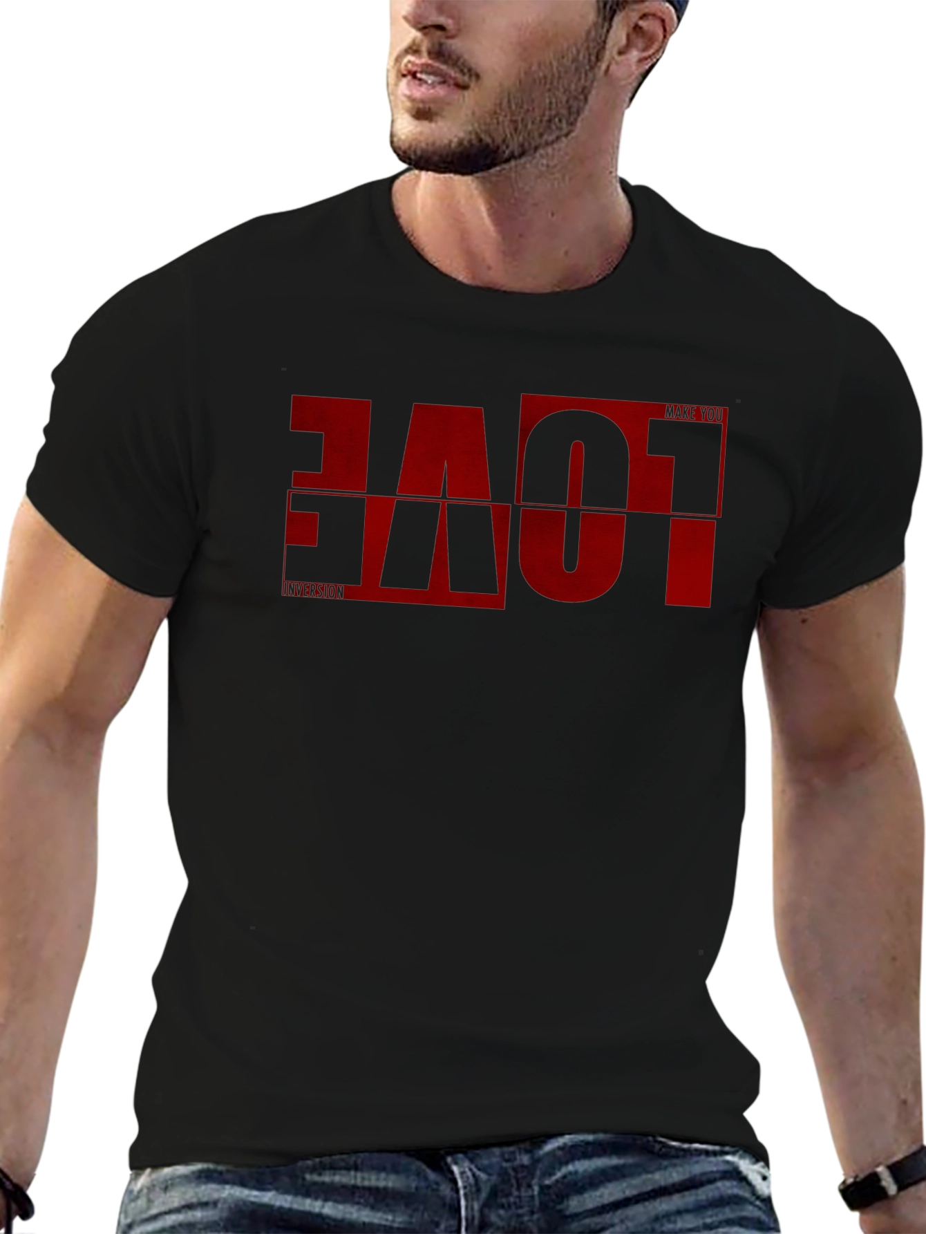 Love Graphic Print Black T-Shirt