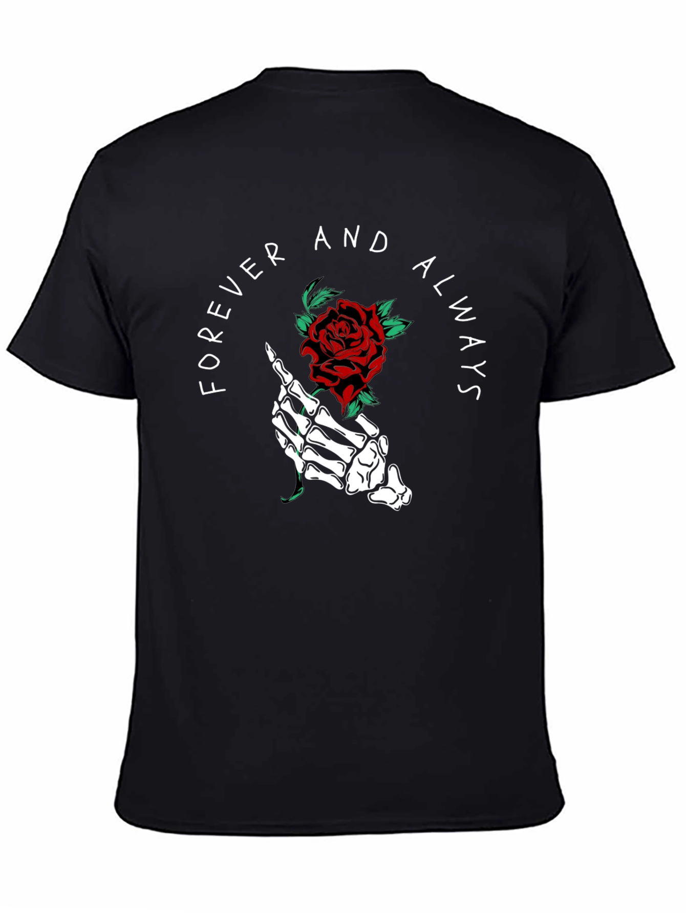 Forever Always Rose Skeleton Hand Graphic Tee