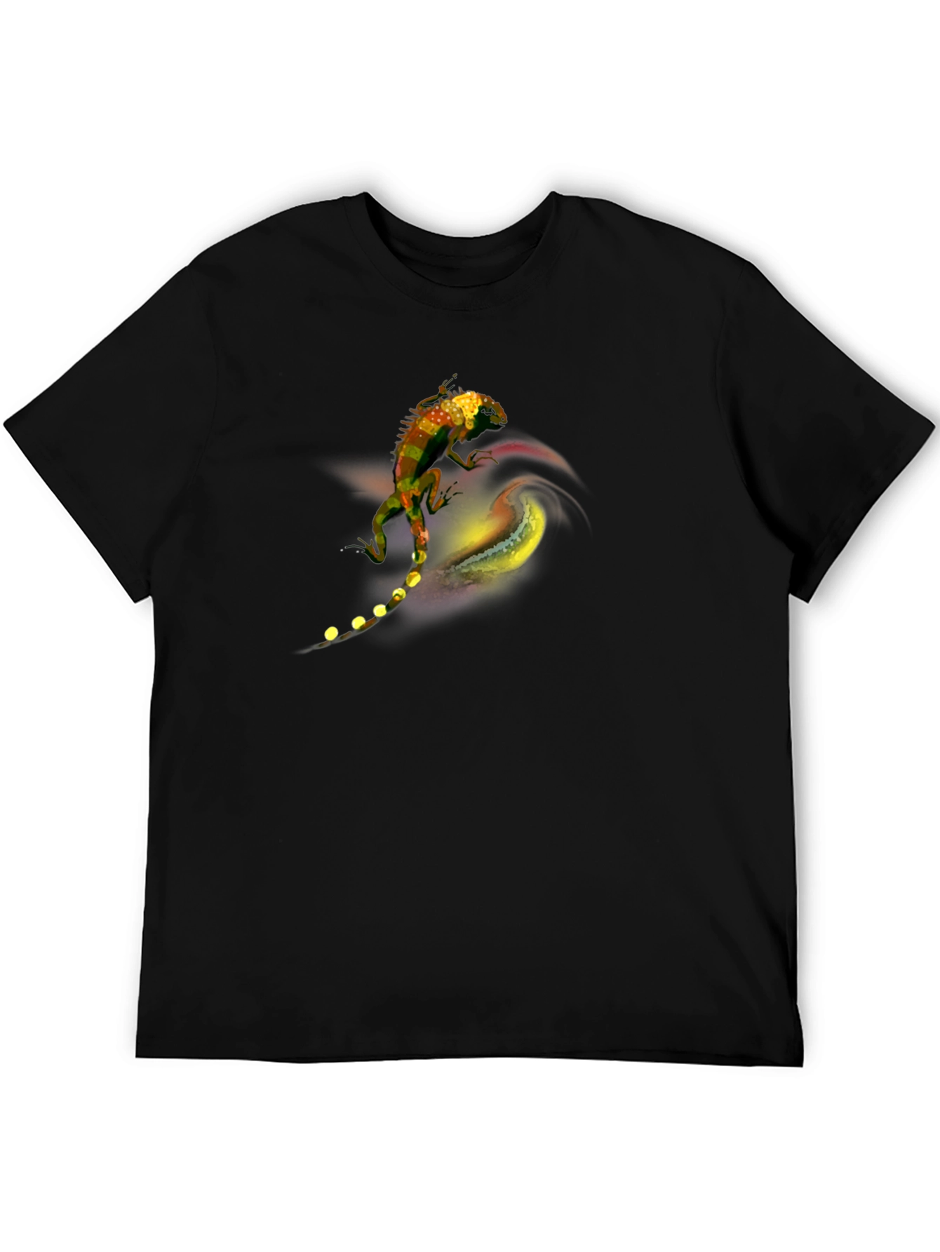 Lizard Graphic Tee - Artistic Black T-Shirt