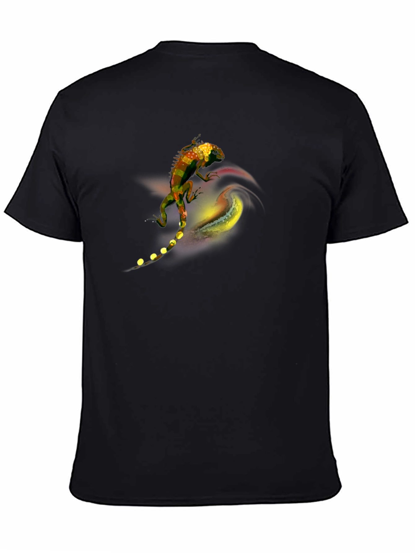 Lizard Graphic Tee - Artistic Black T-Shirt