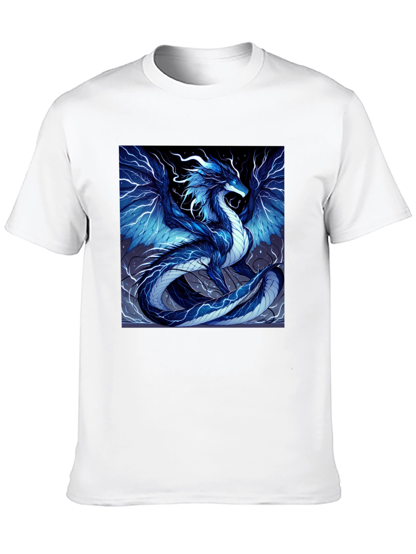 Electric Blue Dragon Graphic T-Shirt
