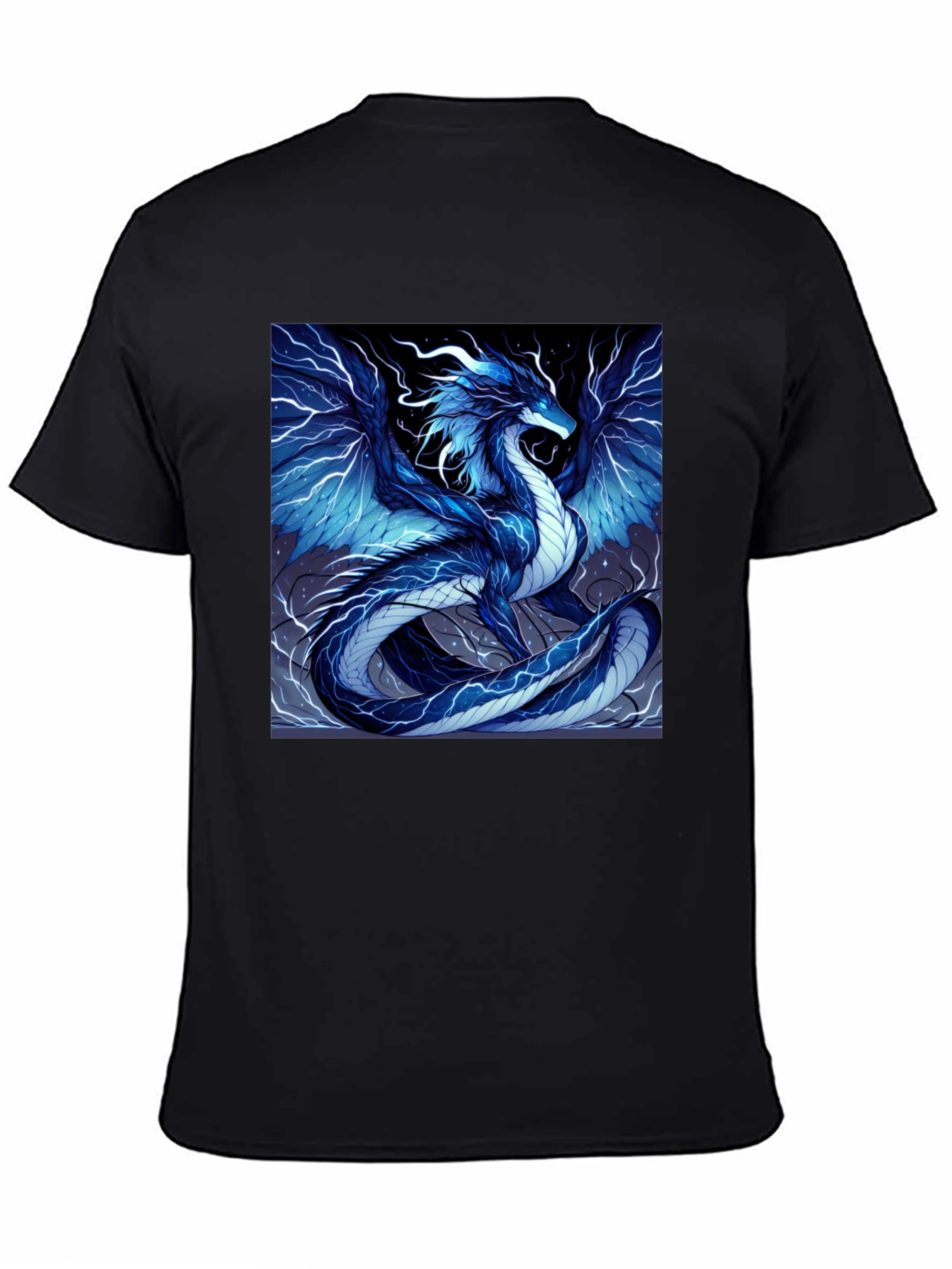 Electric Blue Dragon Graphic T-Shirt