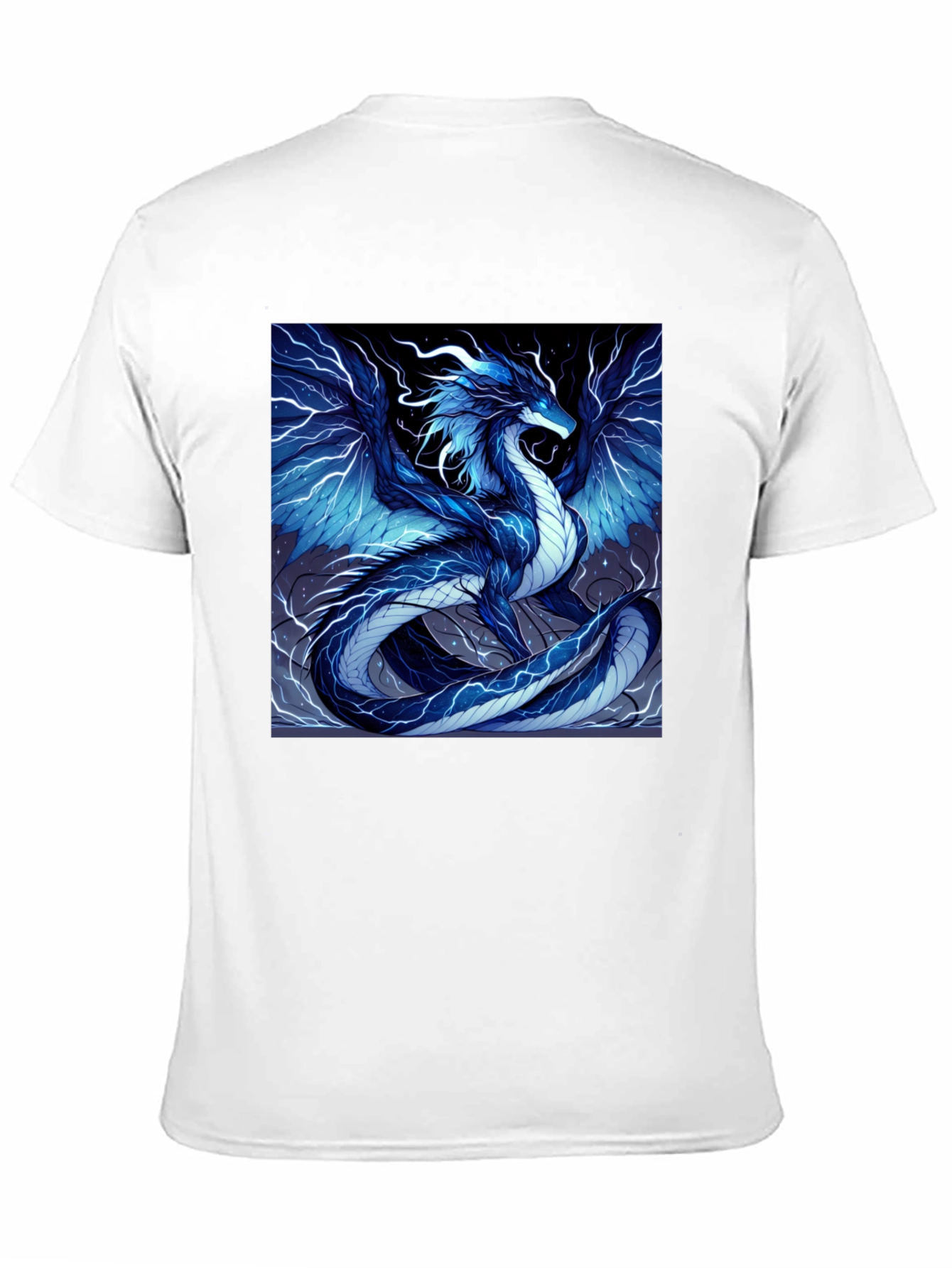 Electric Blue Dragon Graphic T-Shirt