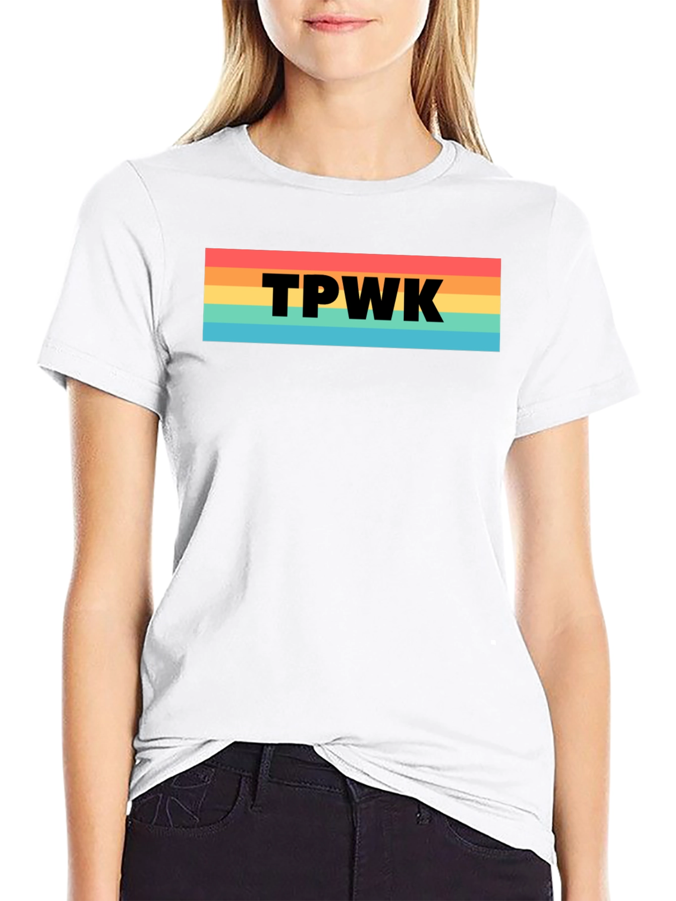 TPWK Rainbow Stripe T-Shirt - Trendy Casual Tee
