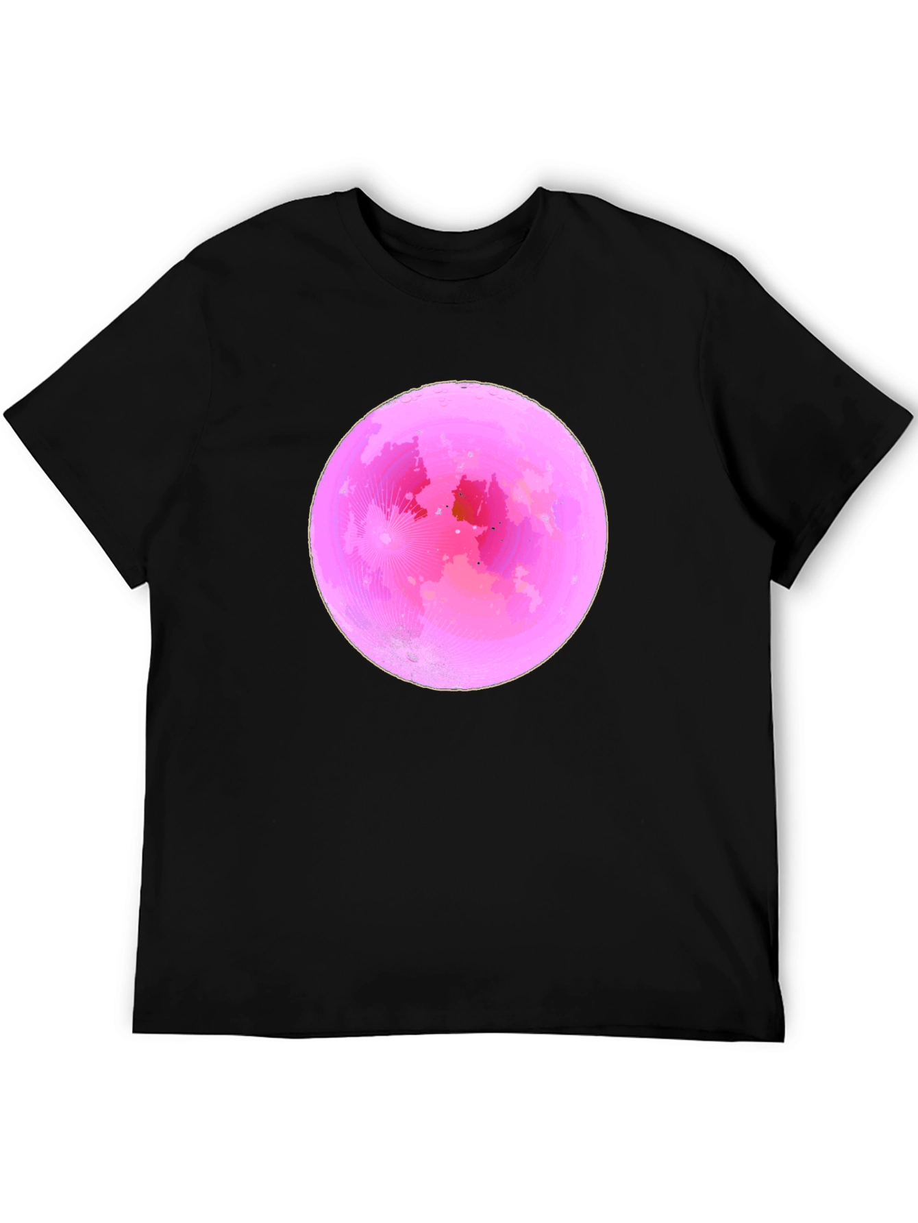 Pink Moon Graphic Tee - Soft Black Cotton T-Shirt