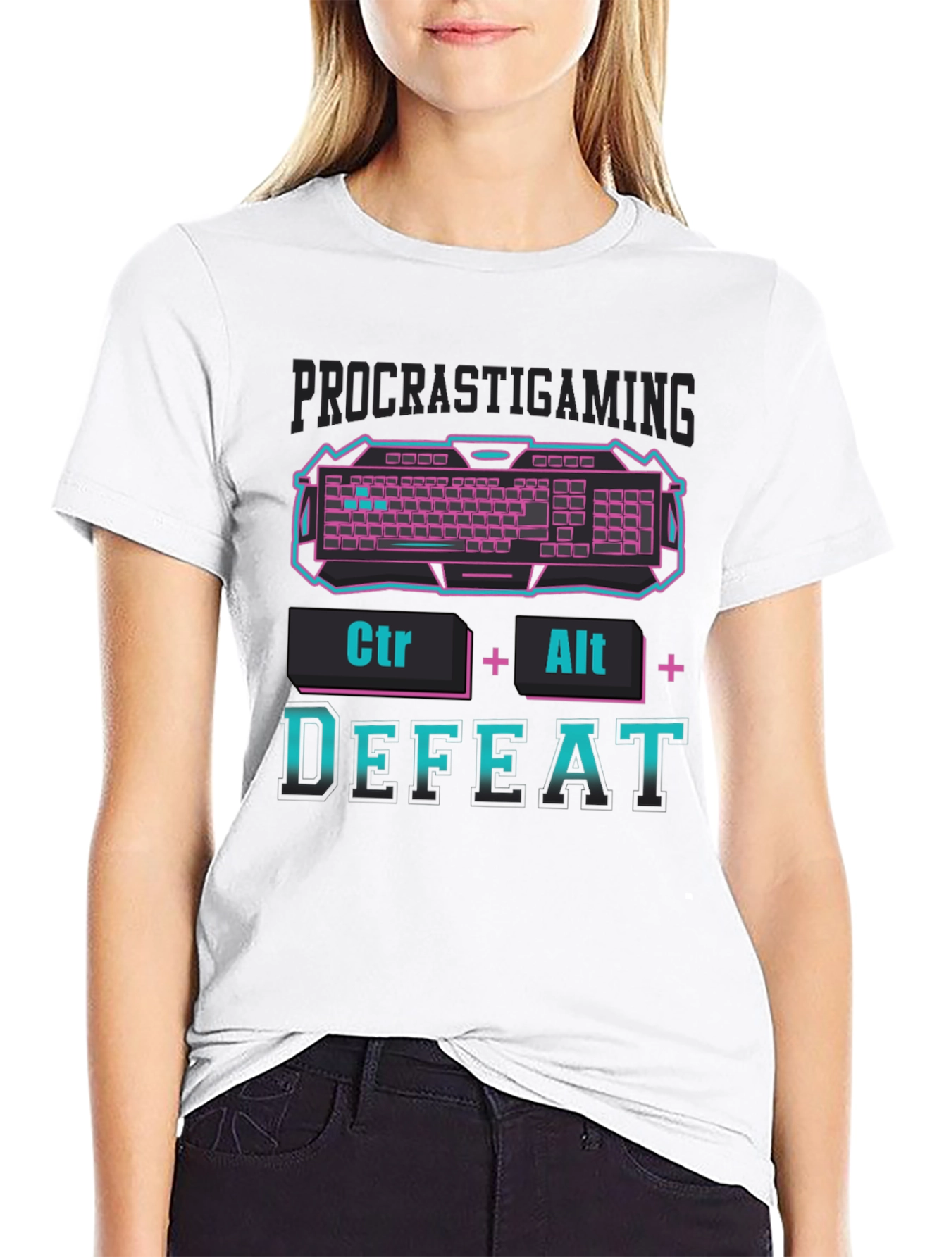 Procrastigaming T-Shirt - Ctrl+Alt+Defeat Graphic Tee