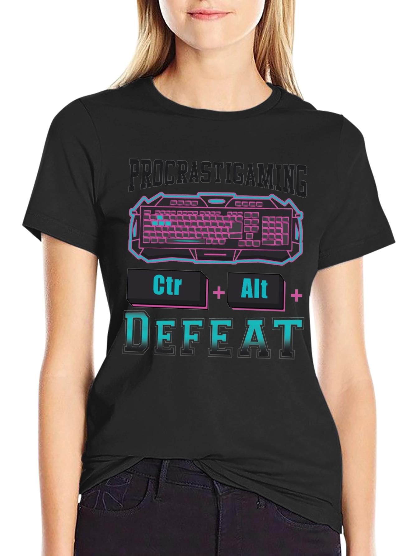 Procrastigaming T-Shirt - Ctrl+Alt+Defeat Graphic Tee