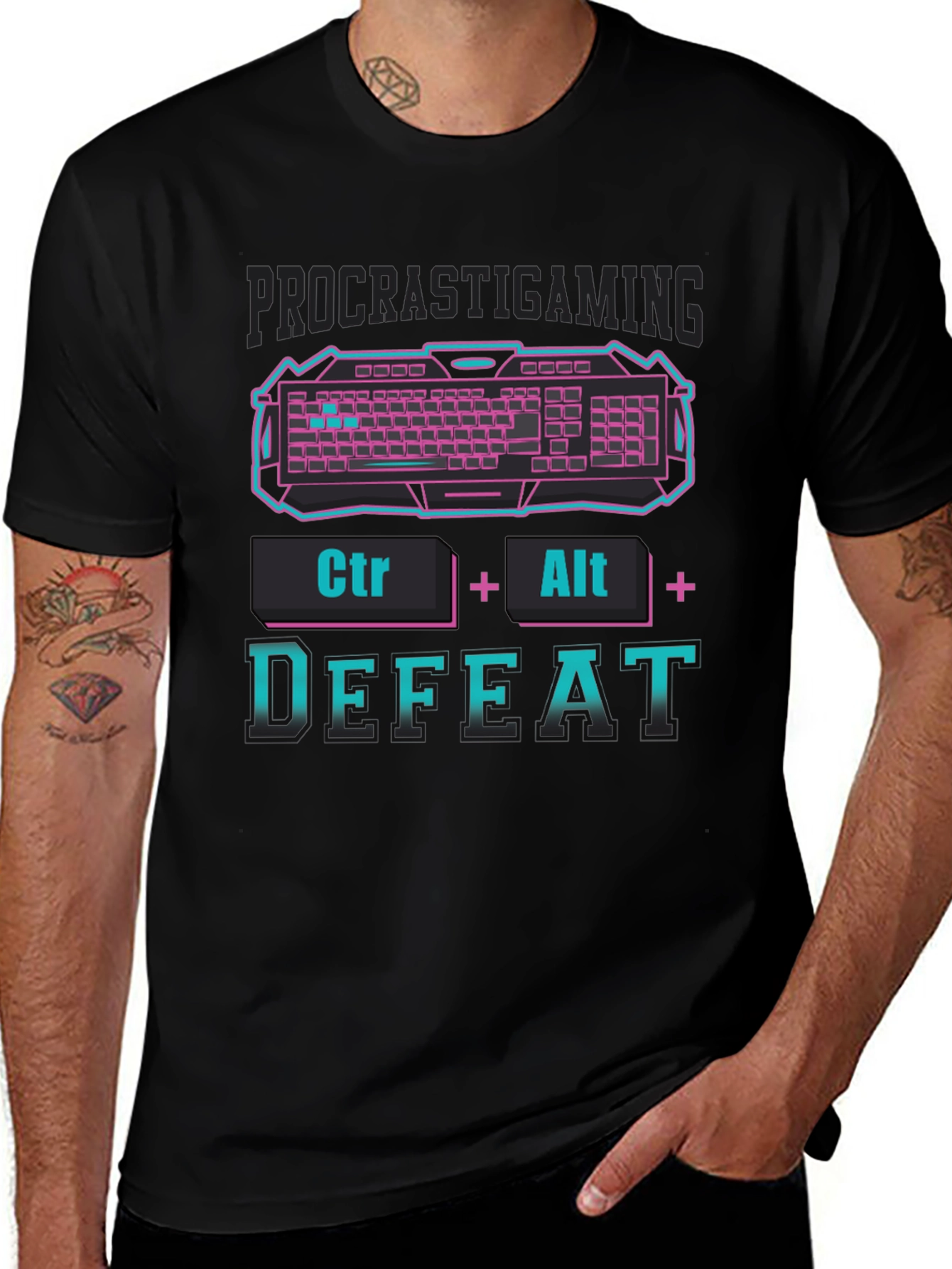 Procrastigaming T-Shirt - Ctrl+Alt+Defeat Graphic Tee