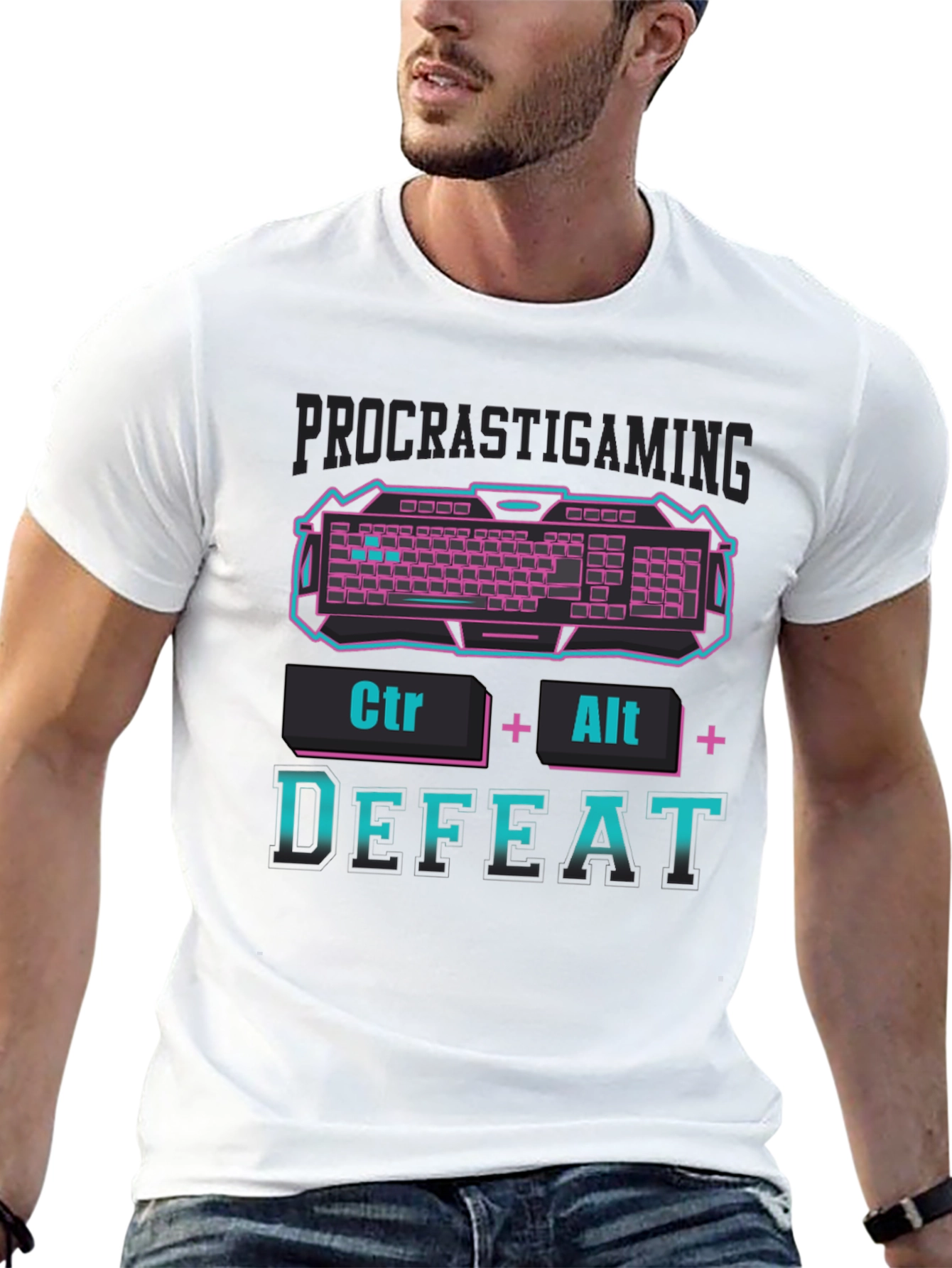 Procrastigaming T-Shirt - Ctrl+Alt+Defeat Graphic Tee