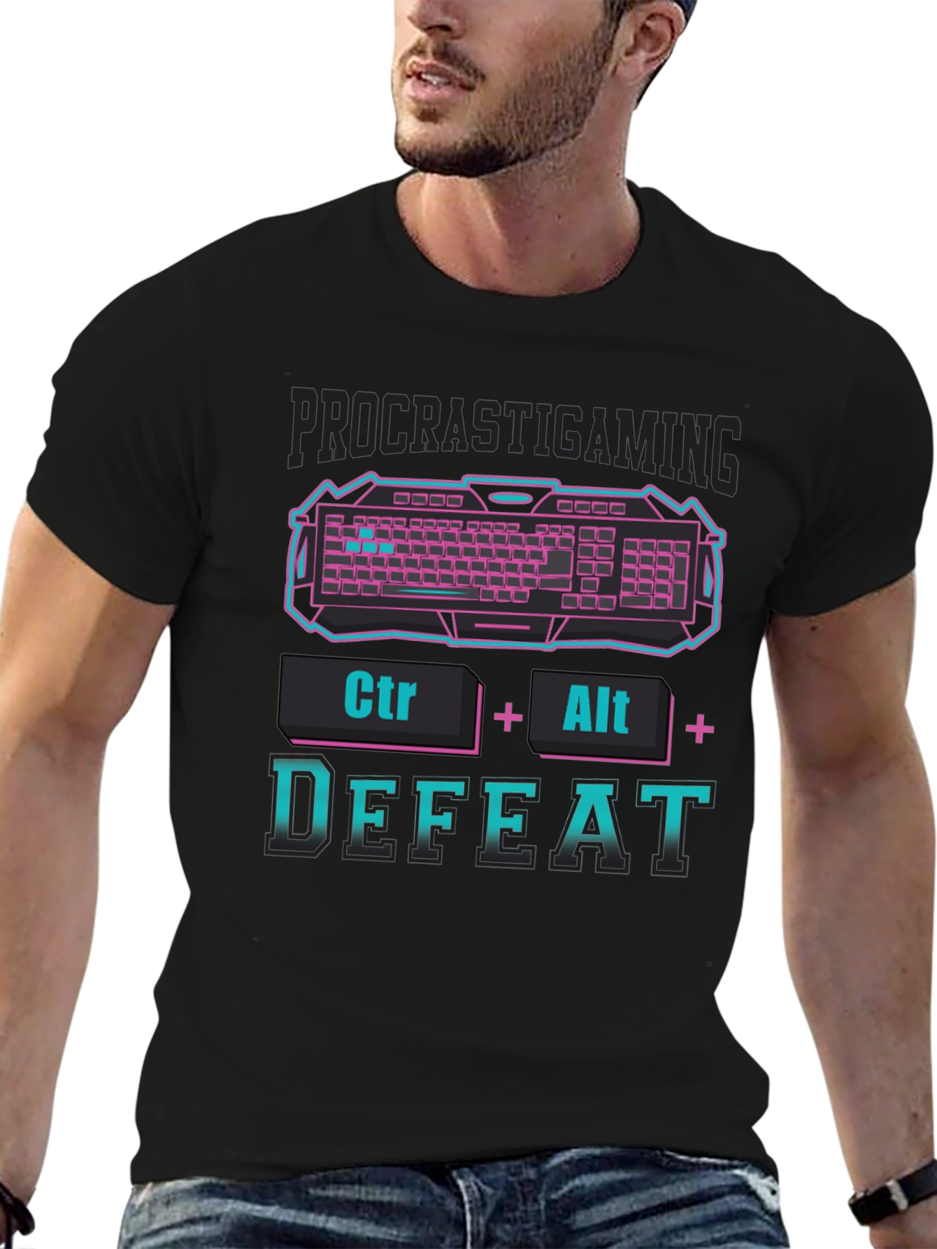 Procrastigaming T-Shirt - Ctrl+Alt+Defeat Graphic Tee