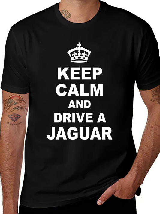 Keep Calm Drive Jaguar Black T-Shirt