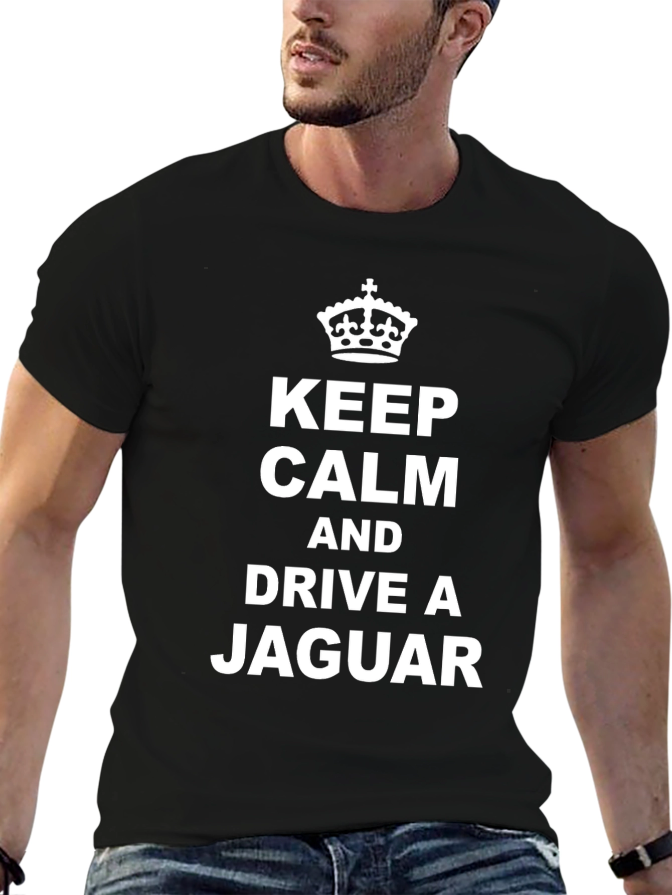 Keep Calm Drive Jaguar Black T-Shirt