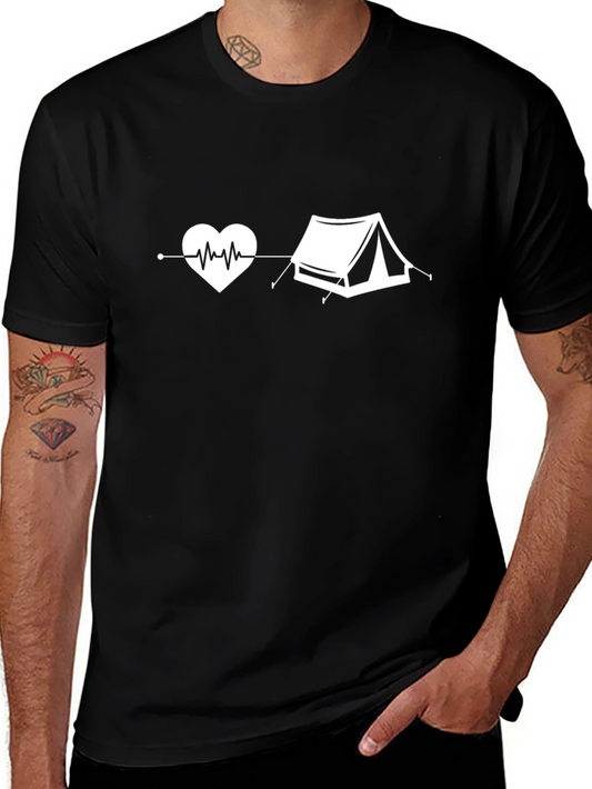 Heartbeat Camping Black T-Shirt