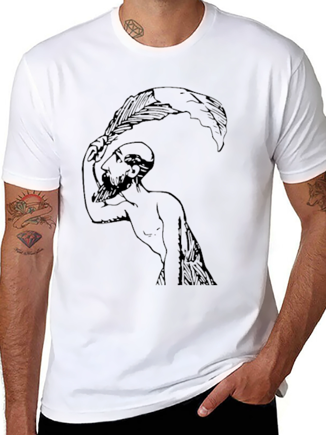 Unique Graphic Print Tee -  Striking Design
