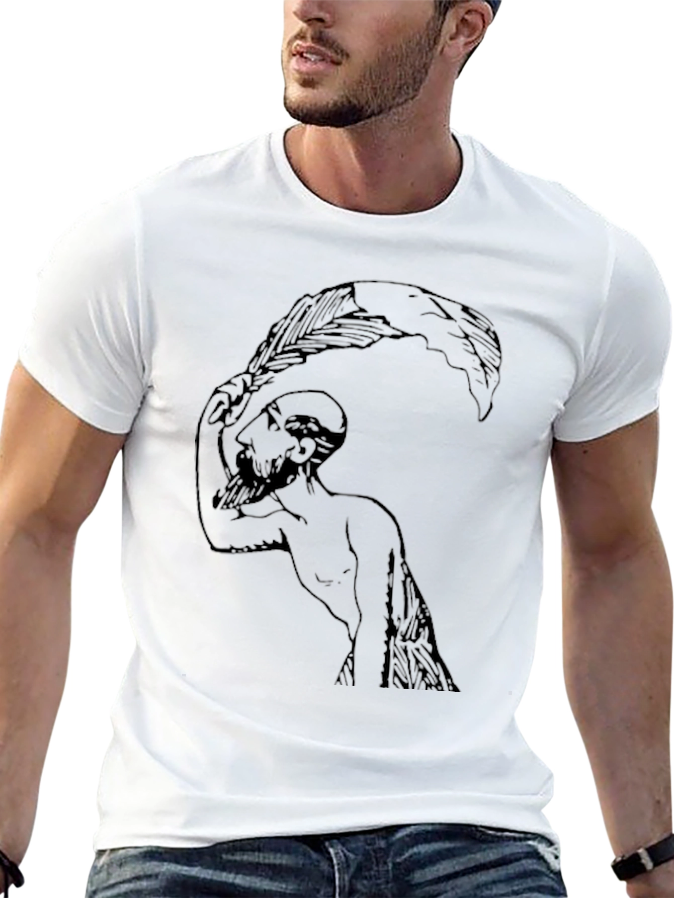 Unique Graphic Print Tee -  Striking Design