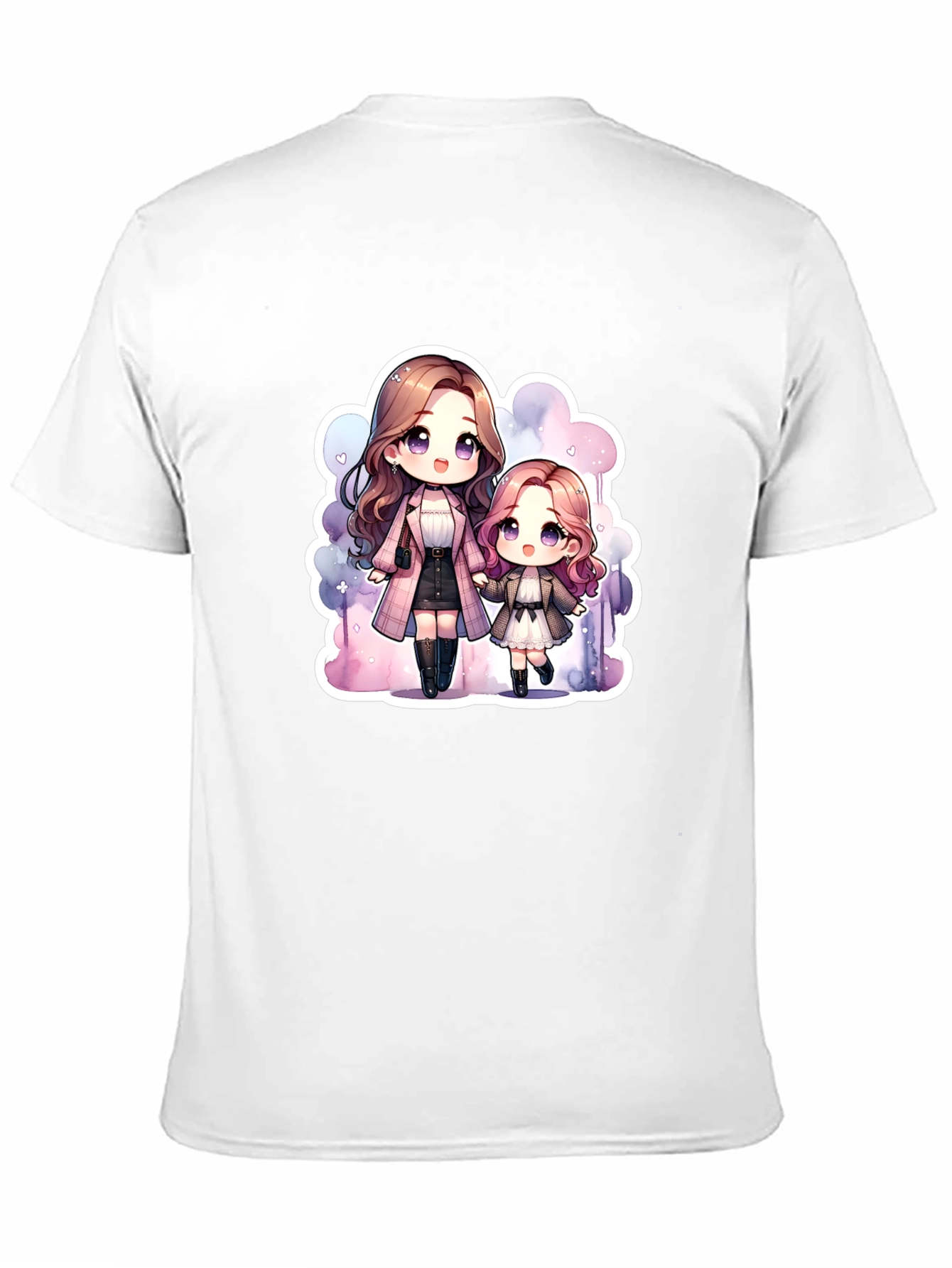 Anime Mom & Daughter Black T-Shirt