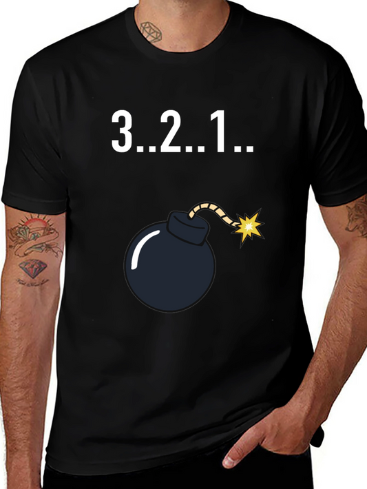 Countdown Bomb Graphic Tee - Black Cotton T-Shirt