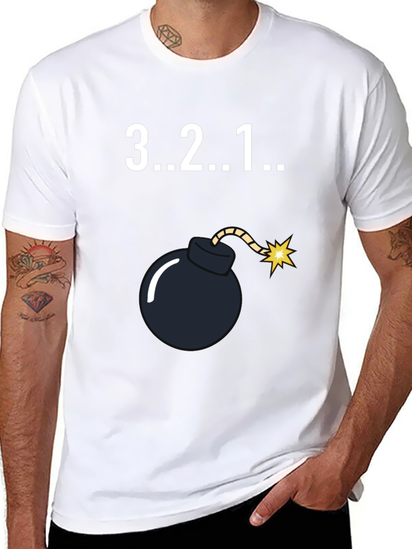 Countdown Bomb Graphic Tee - Black Cotton T-Shirt