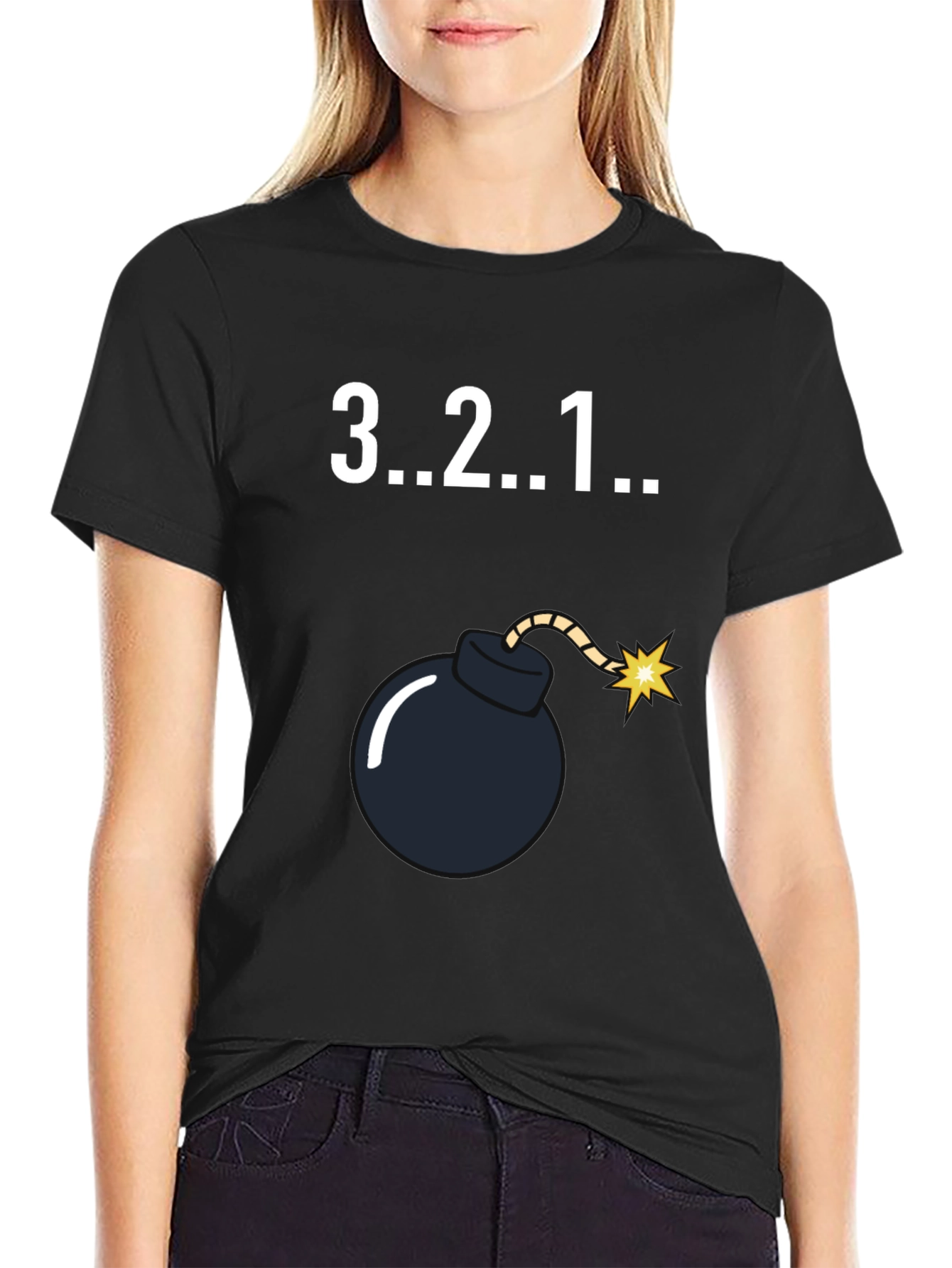 Countdown Bomb Graphic Tee - Black Cotton T-Shirt