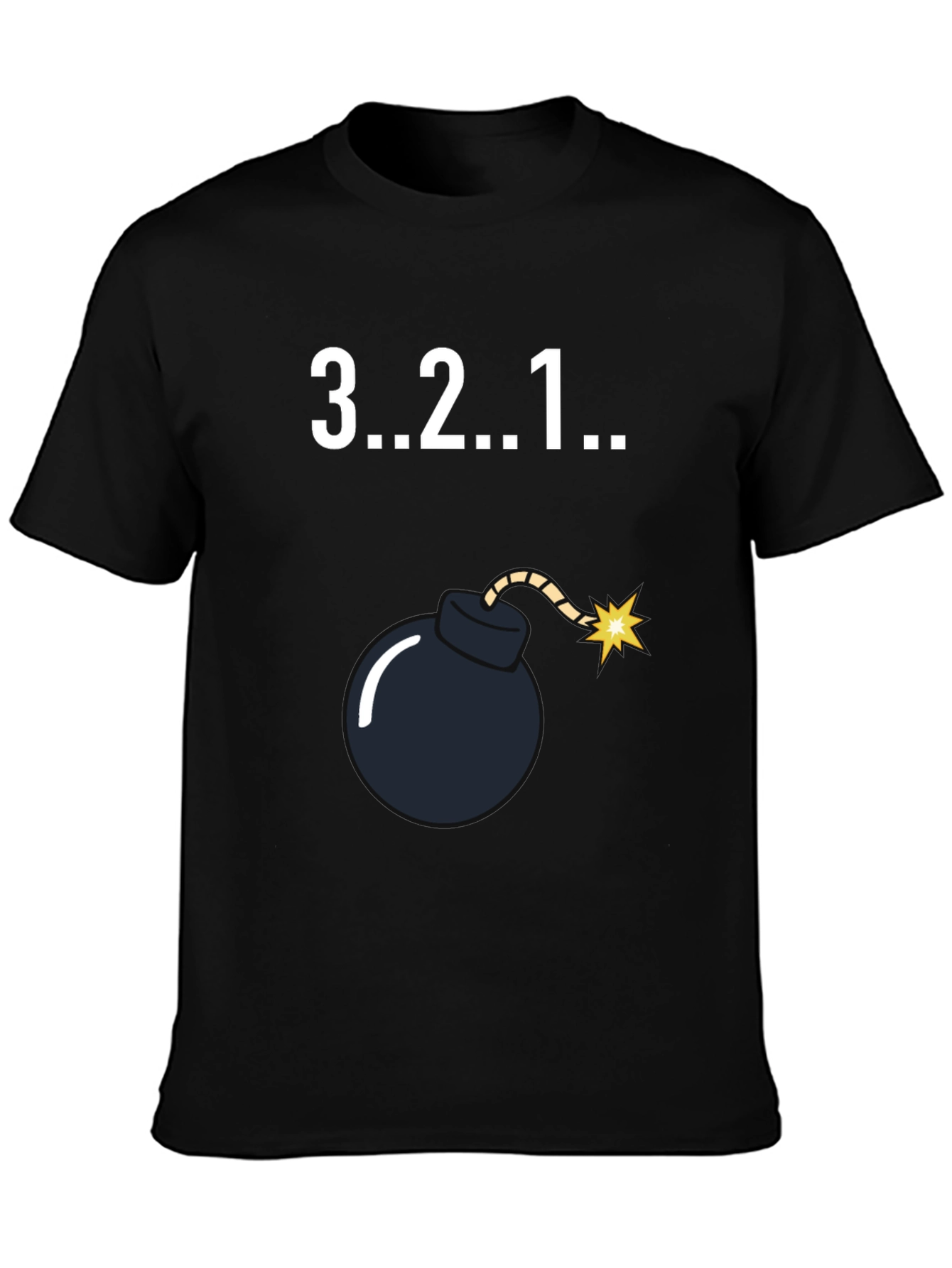 Countdown Bomb Graphic Tee - Black Cotton T-Shirt