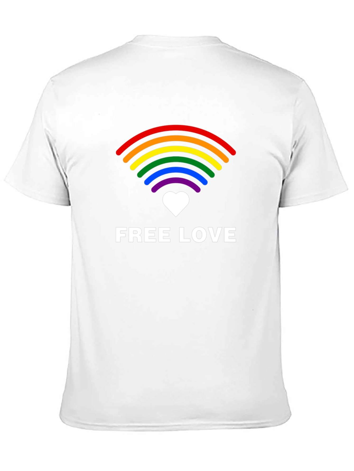 Free Love LGBTQ+ Rainbow Graphic Tee