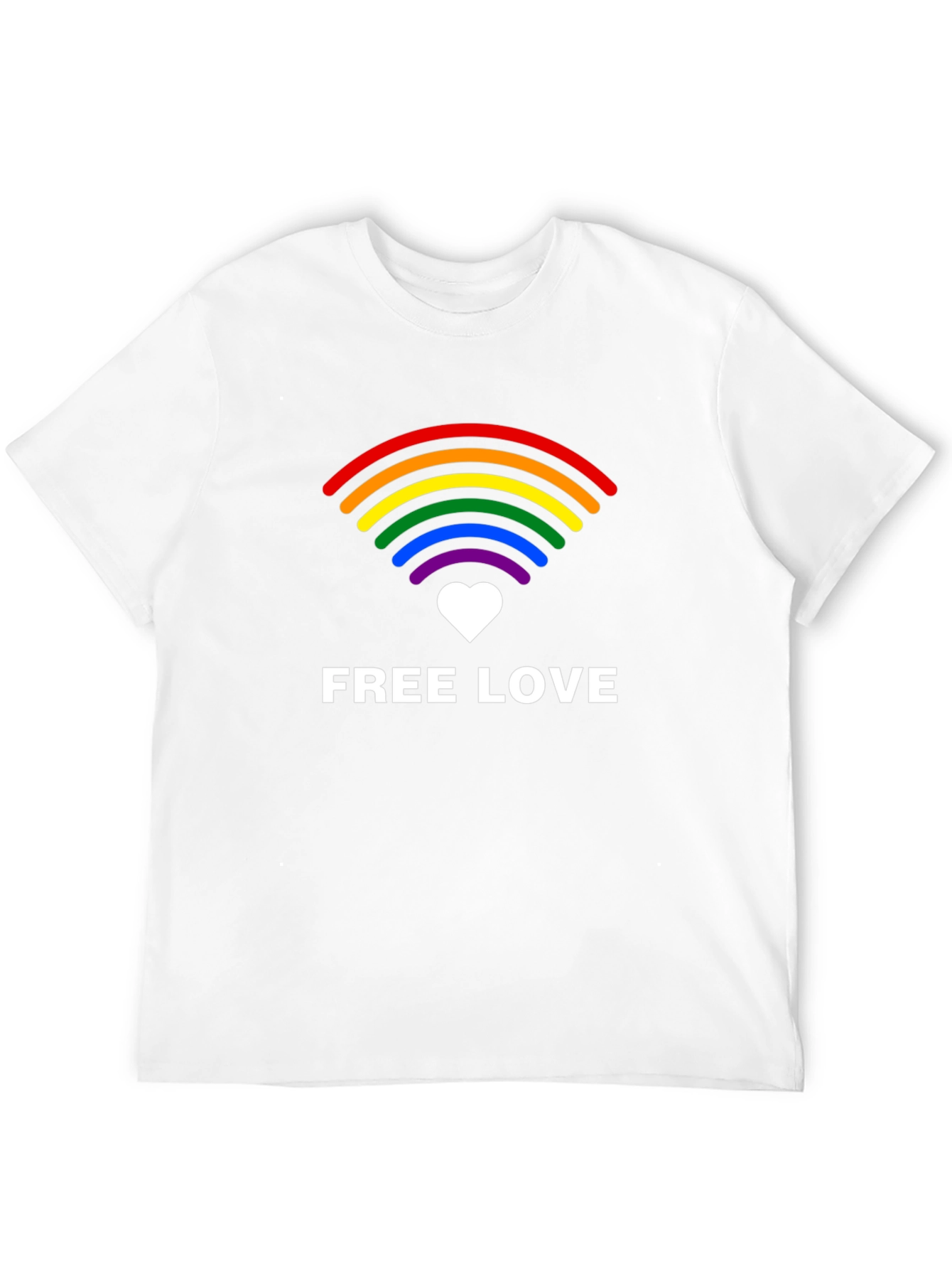 Free Love LGBTQ+ Rainbow Graphic Tee