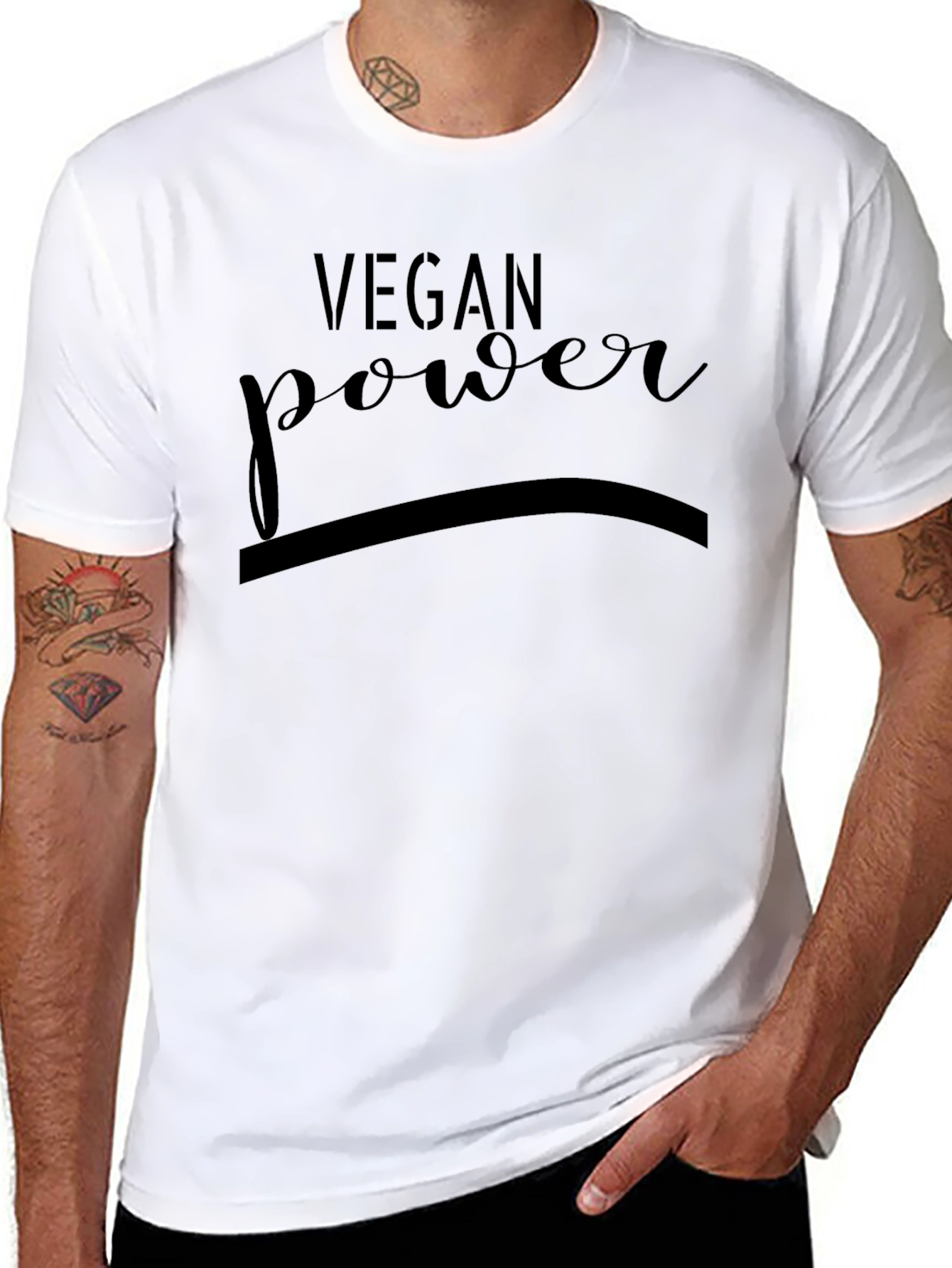 Vegan Power Black T-Shirt - Stylish & Comfortable