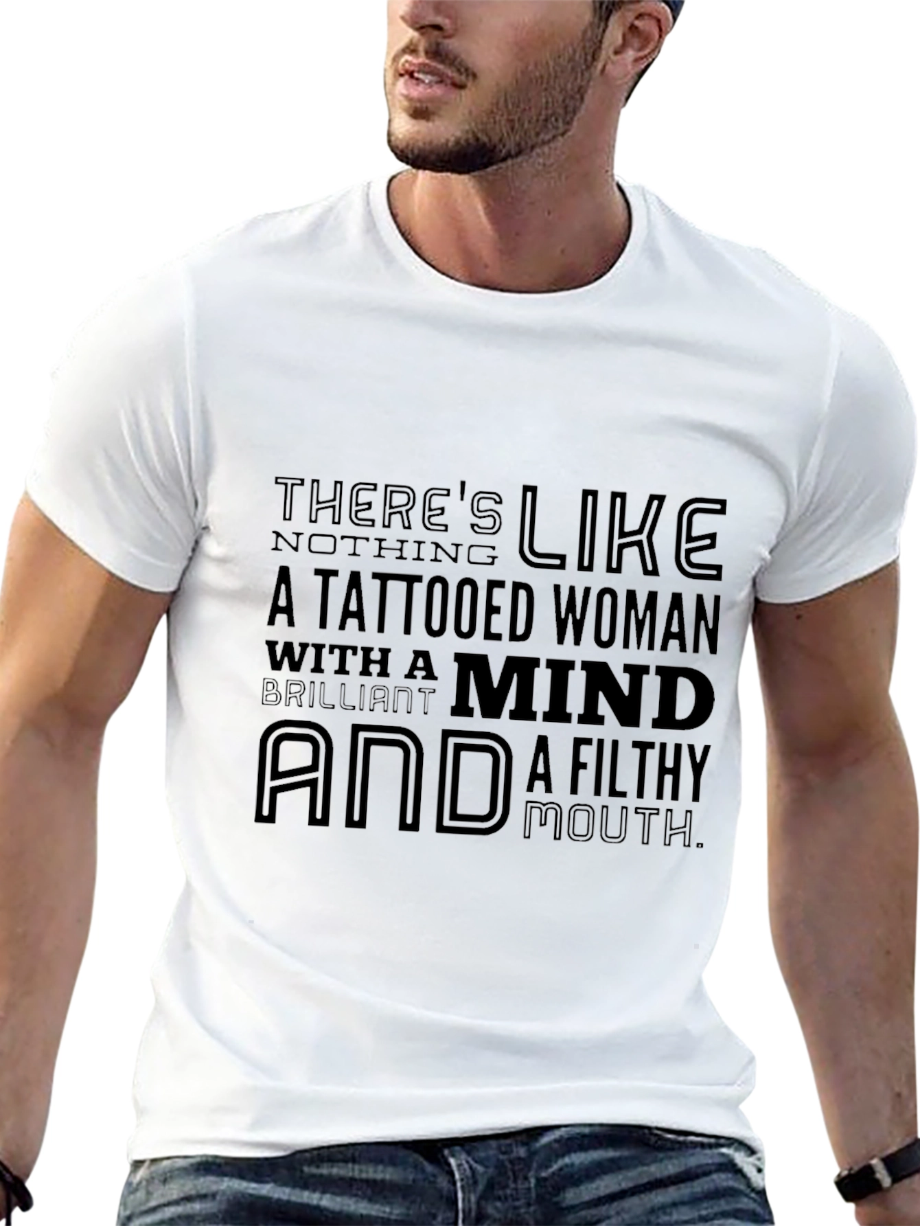 Tattooed Woman Graphic T-Shirt - Black