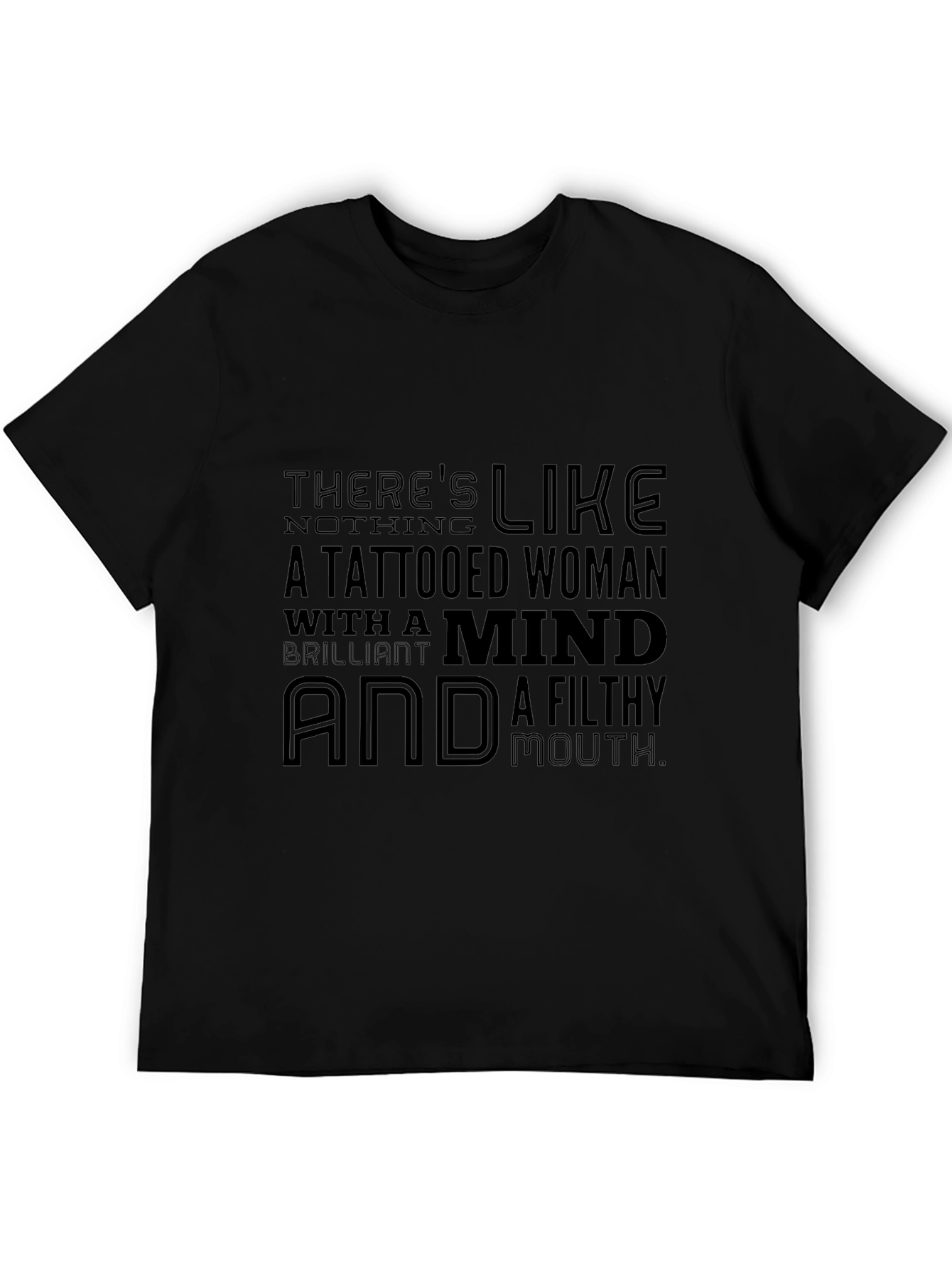 Tattooed Woman Graphic T-Shirt - Black