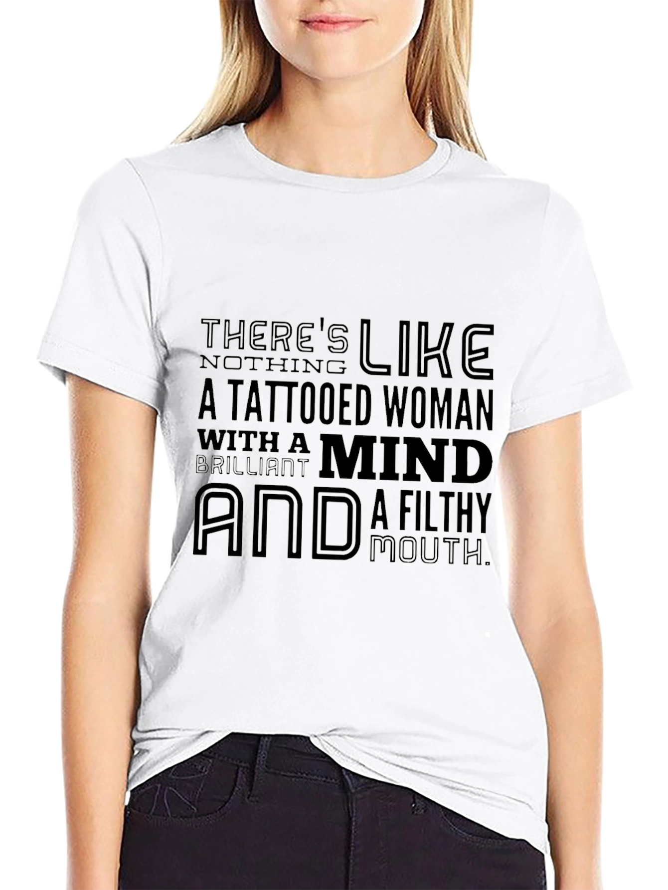 Tattooed Woman Graphic T-Shirt - Black