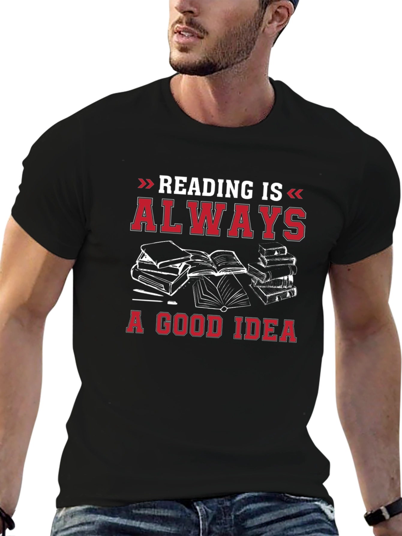 Reading is Always a Good Idea Black T-Shirt