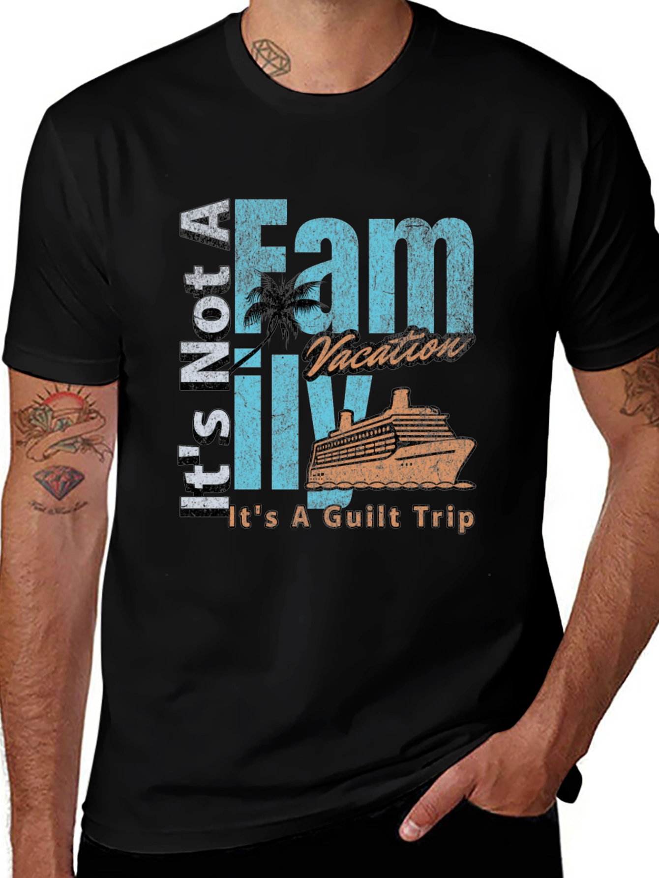 Funny Family Vacation Guilt Trip T-Shirt